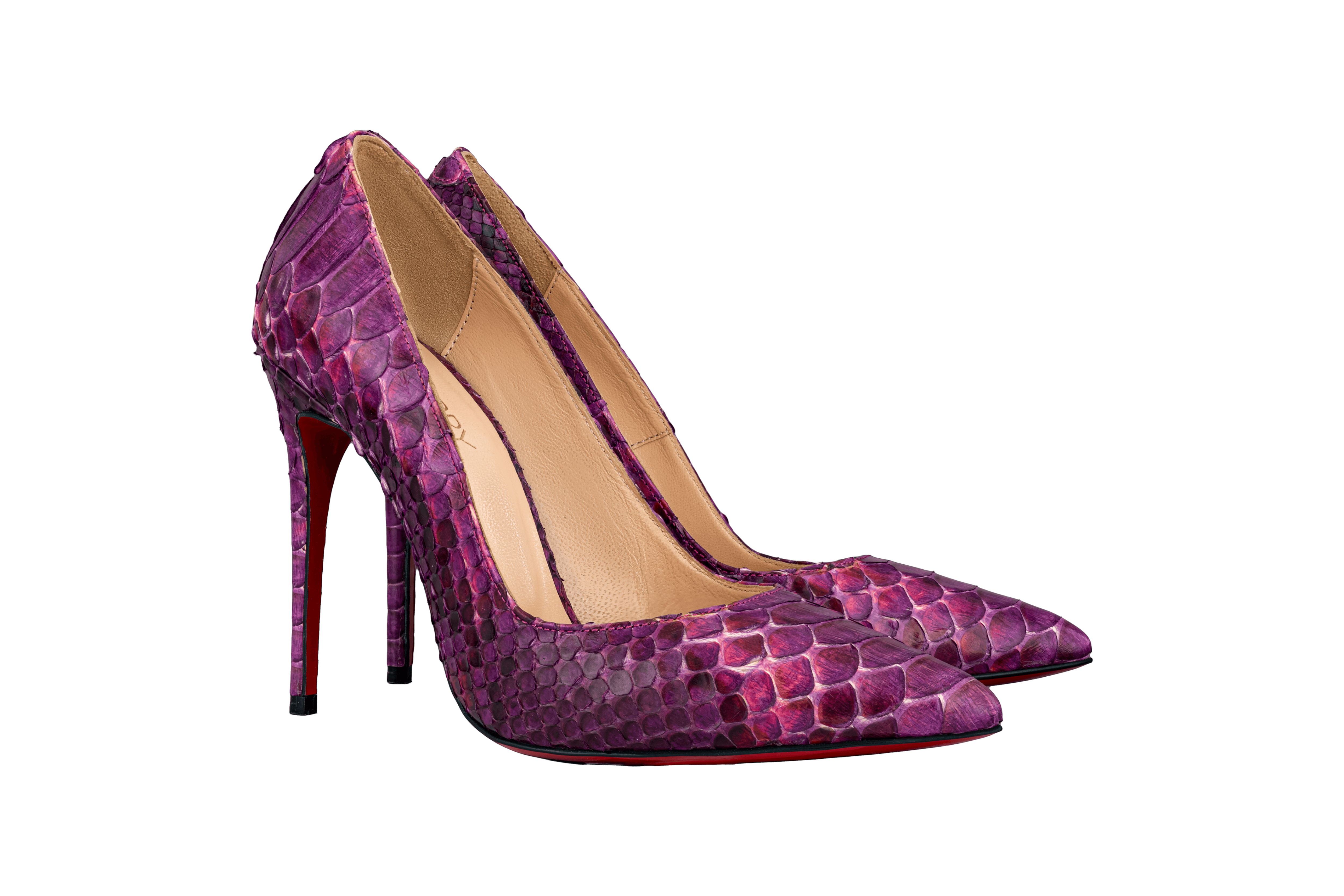 Fuchsia Luxury Python Leather Stilettos