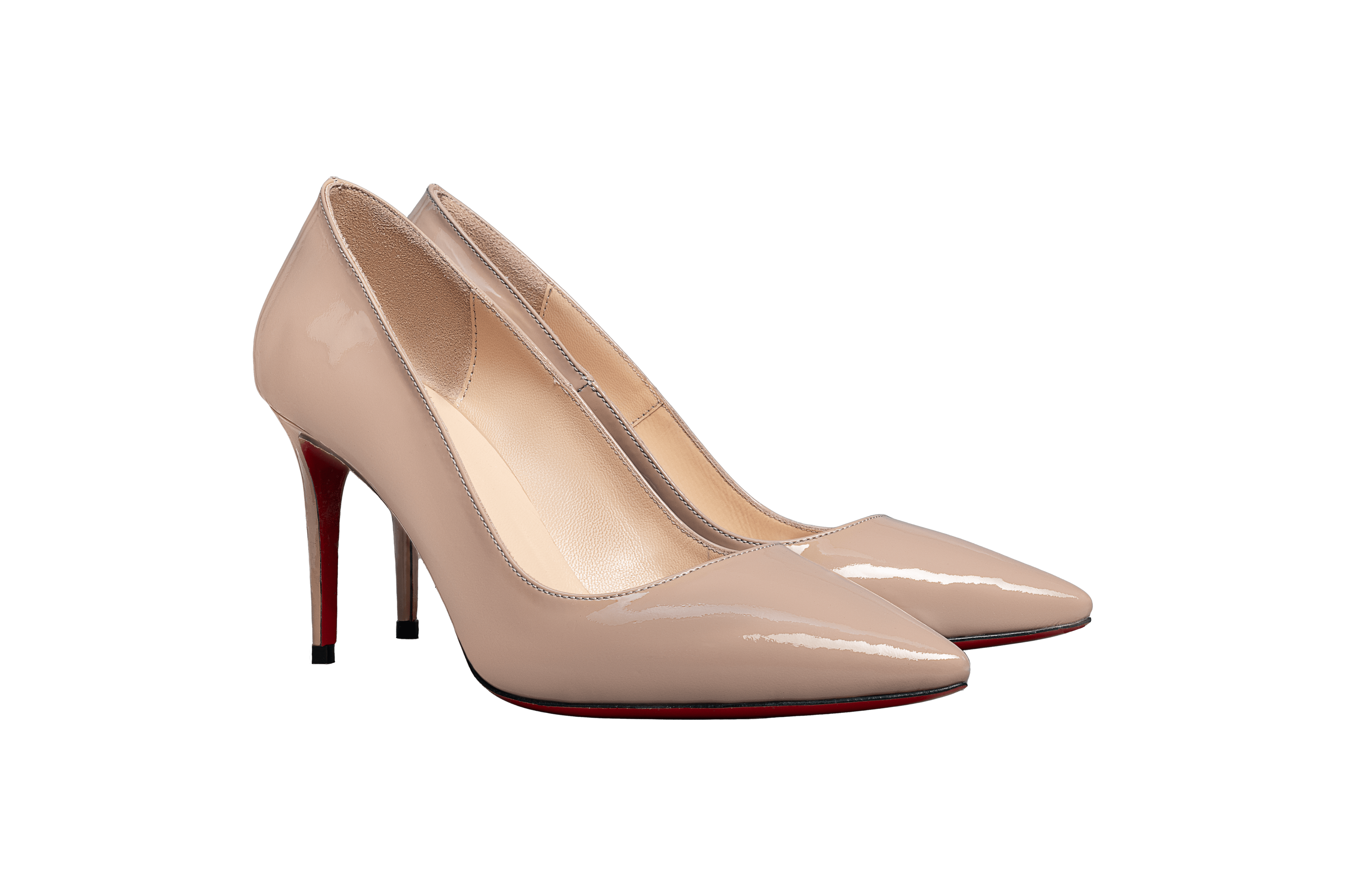 Nude Patent Leather Stilettos - 8cm