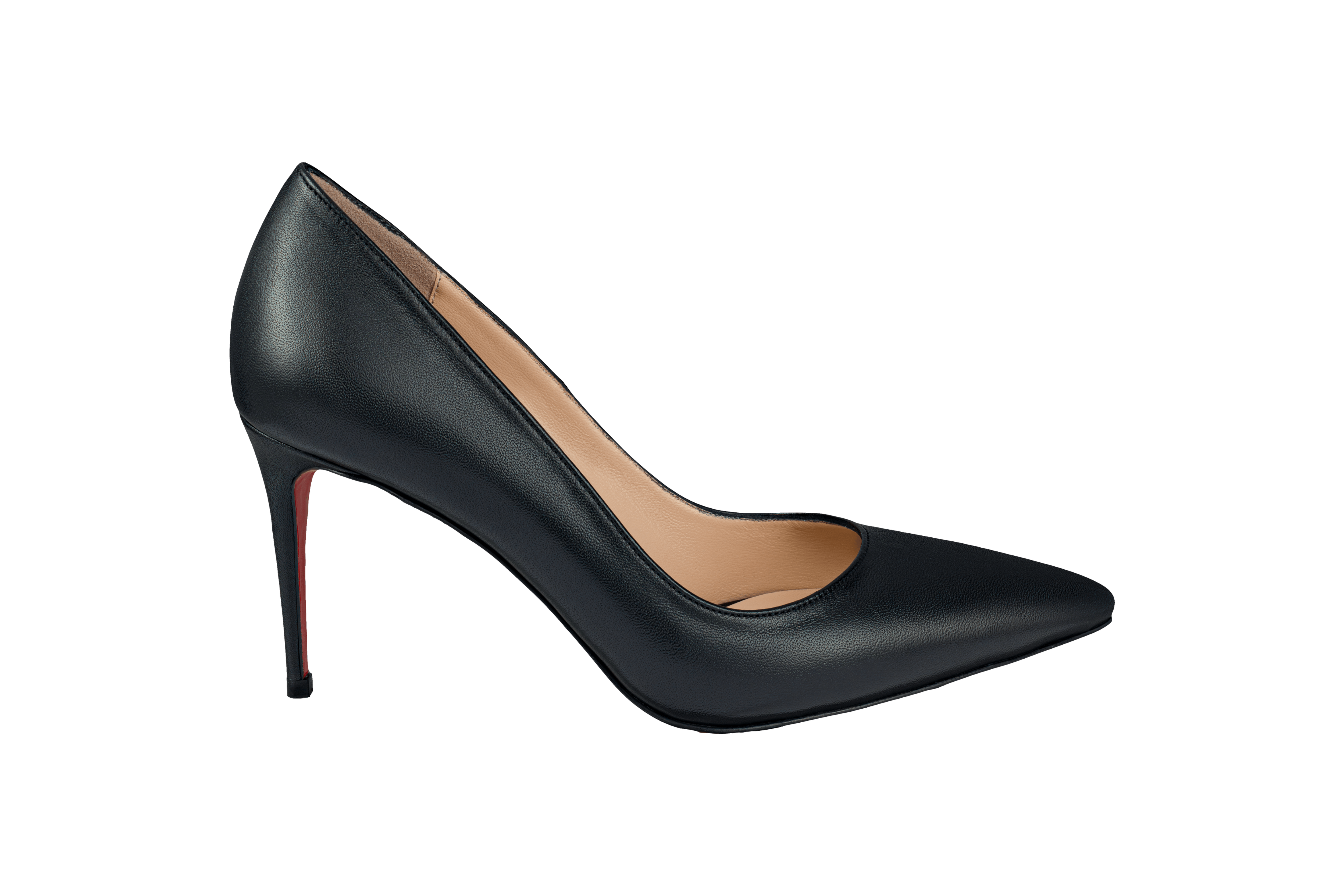 Black Matte Leather Stilettos