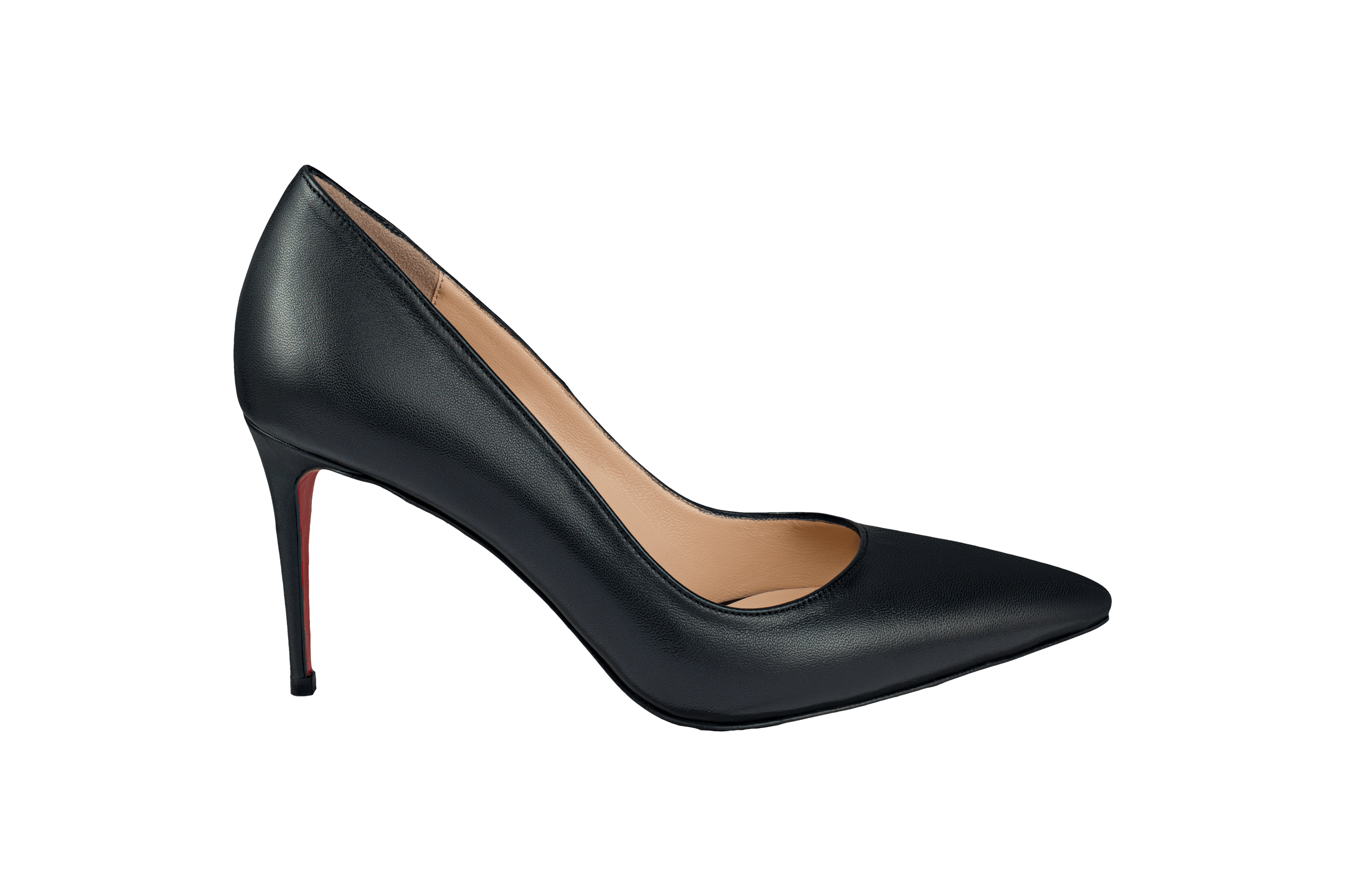 Black Matte Leather Stilettos