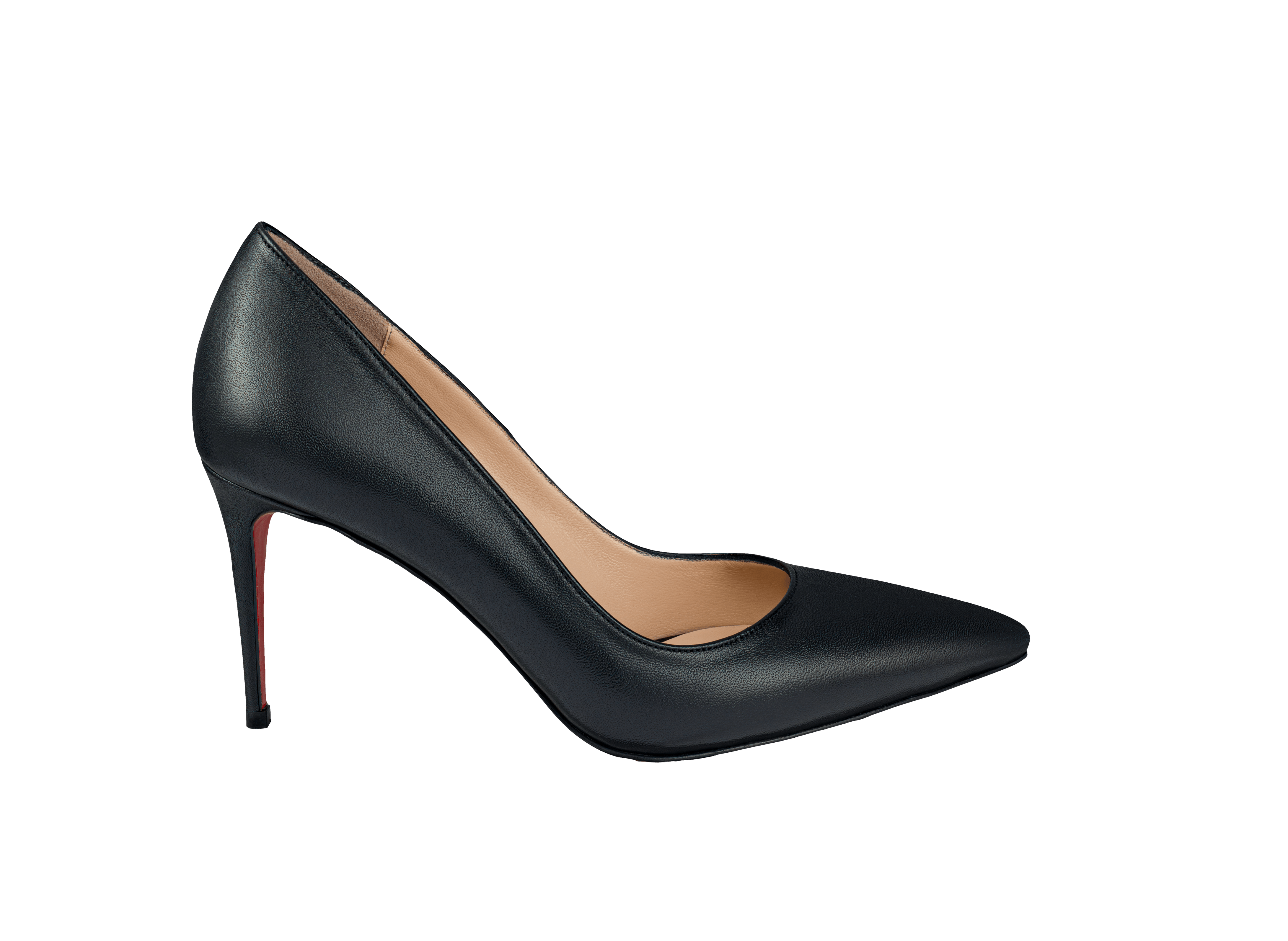 Black Matte Leather Stilettos