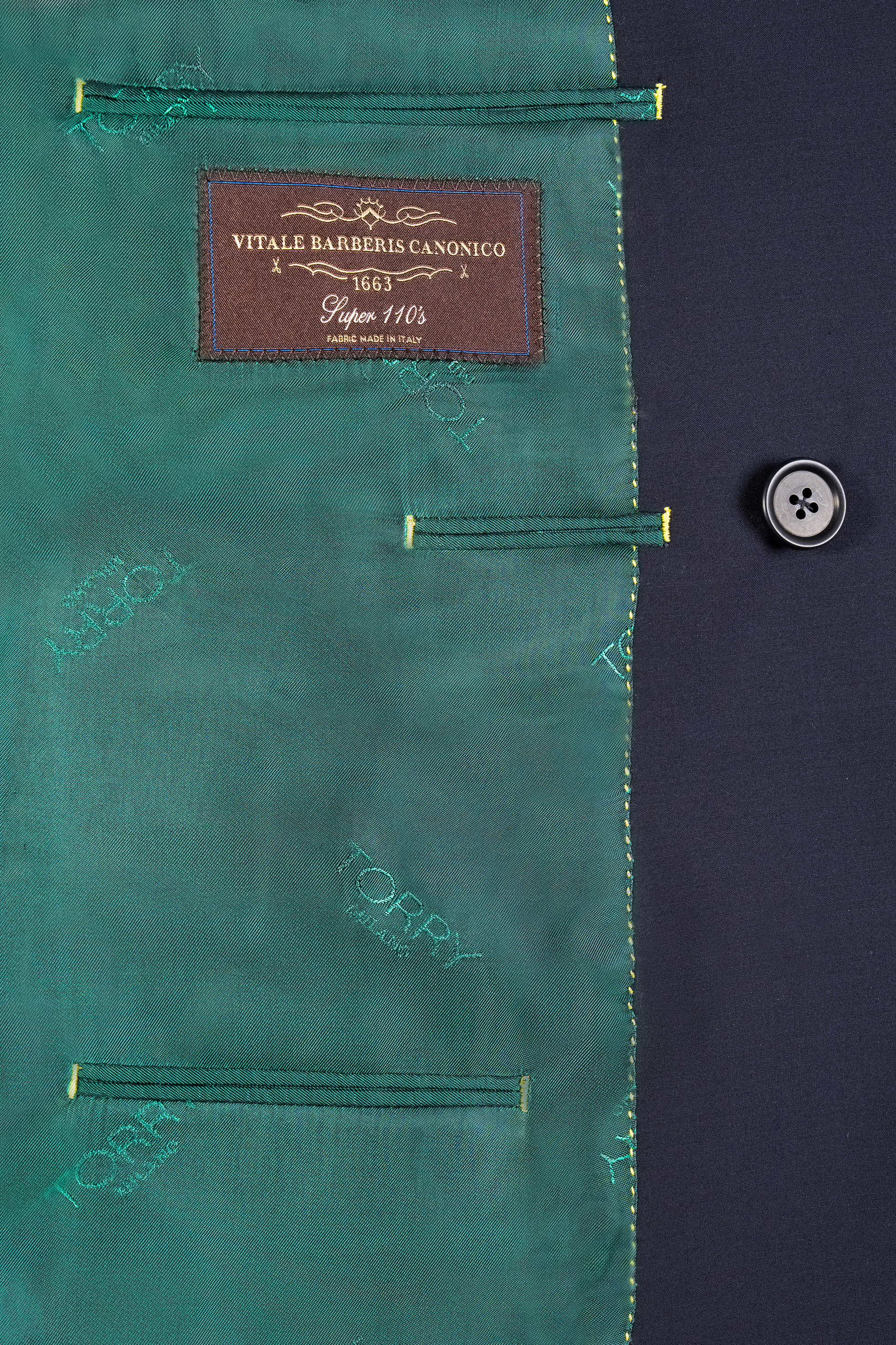 Navy Blue Double Breasted Wool Suit