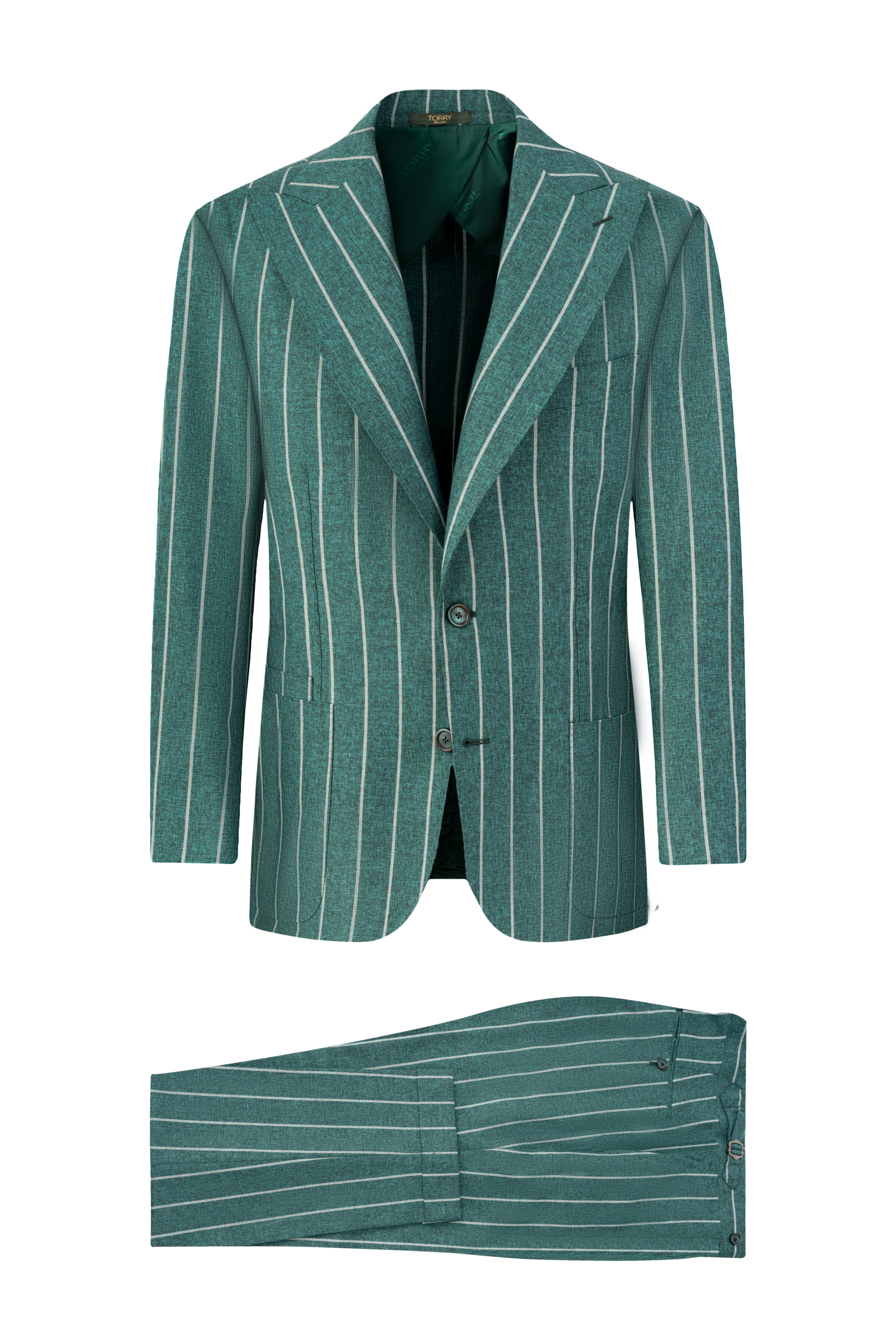 Zöld Csíkos Prémium Öltöny