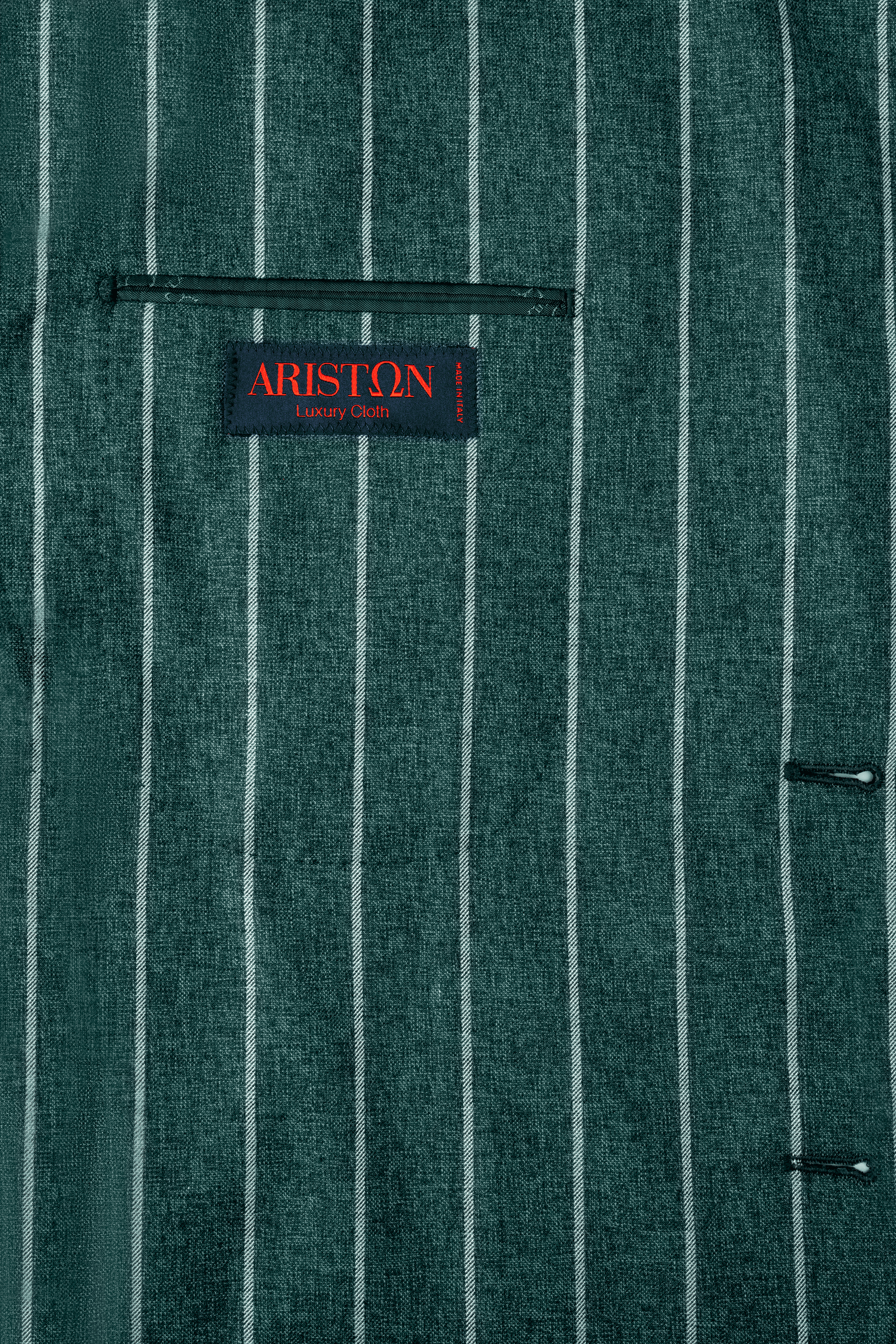 Green Premium Striped Suit