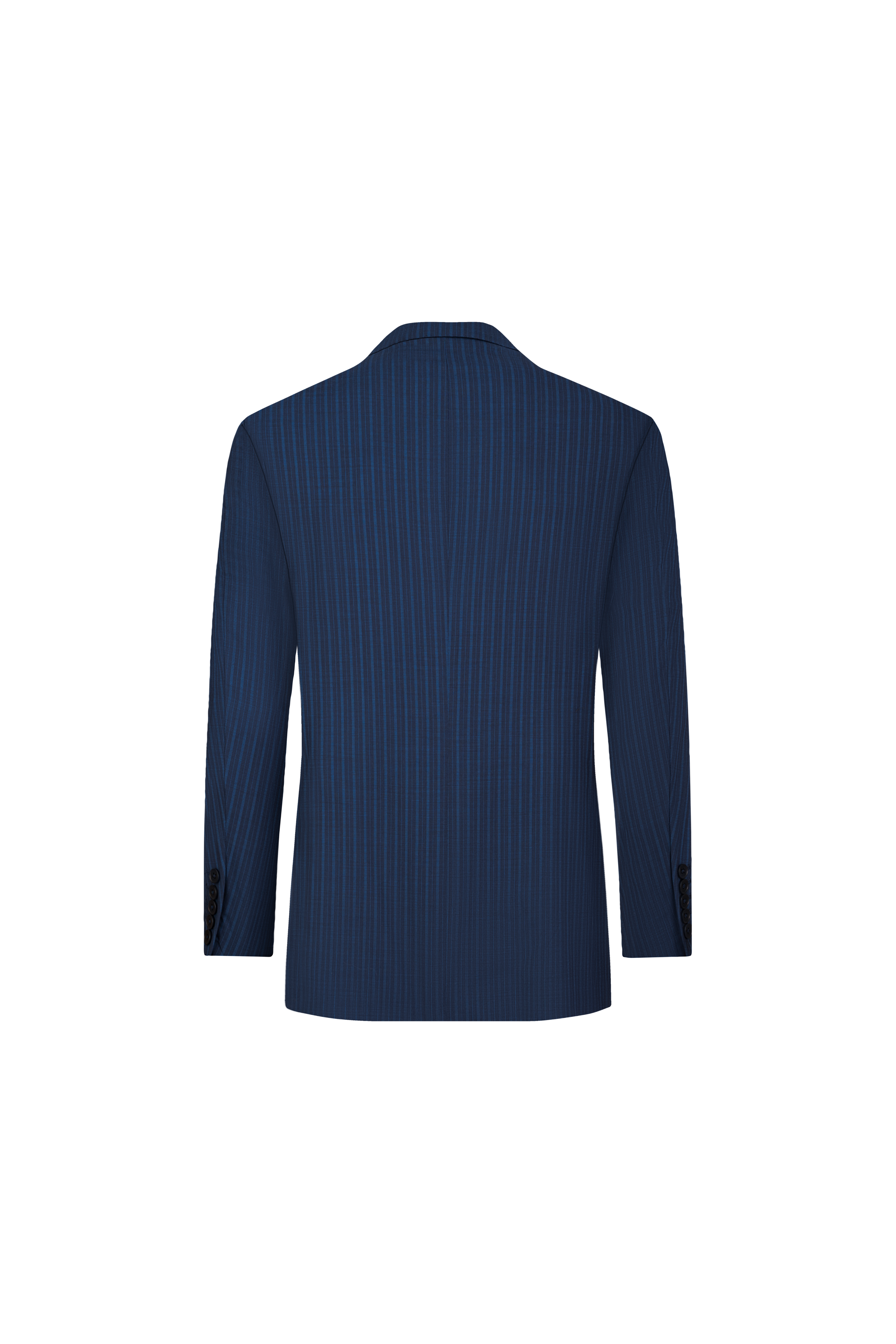 Navy Blue Striped Wool Suit
