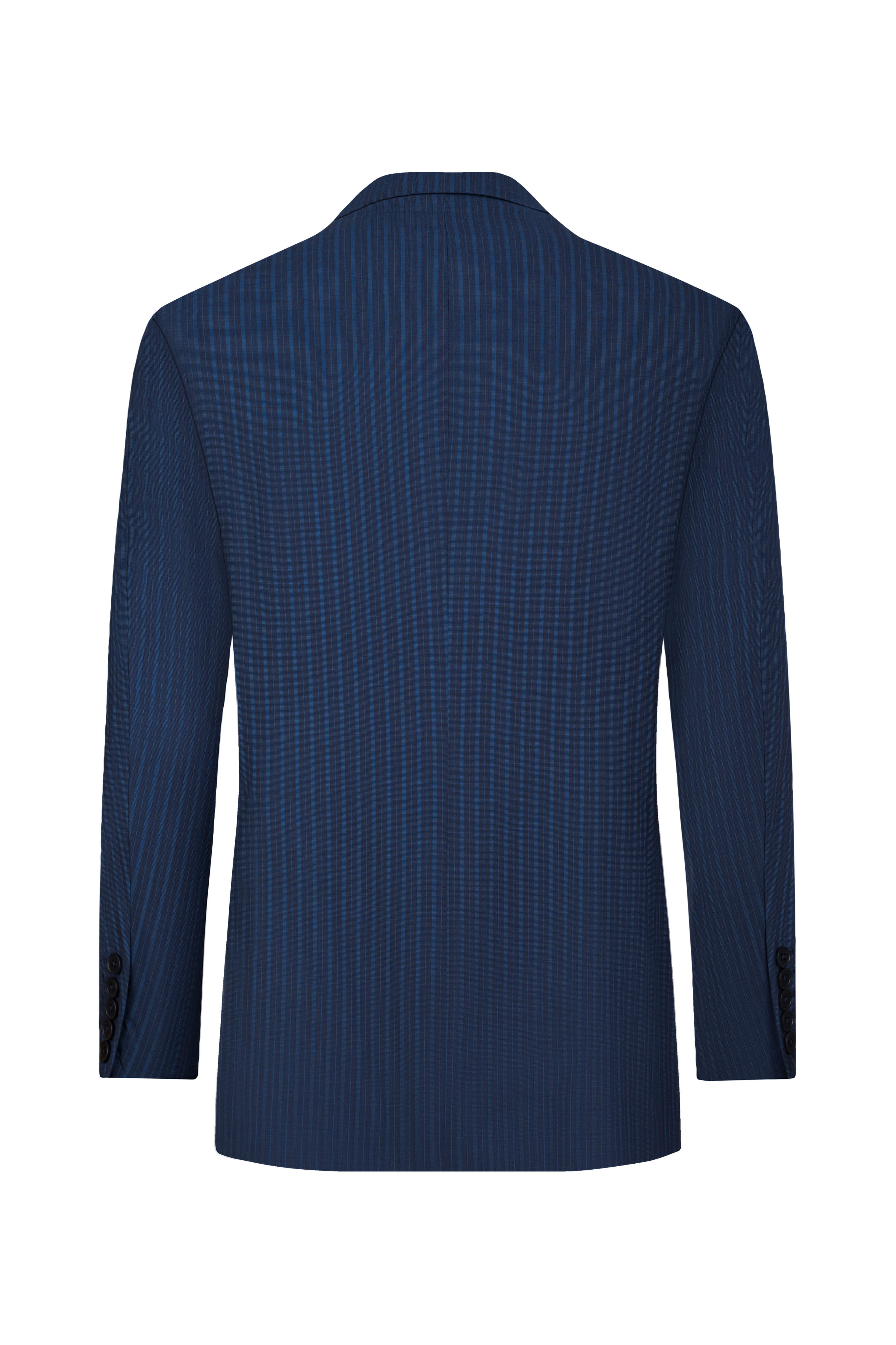 Navy Blue Striped Wool Suit