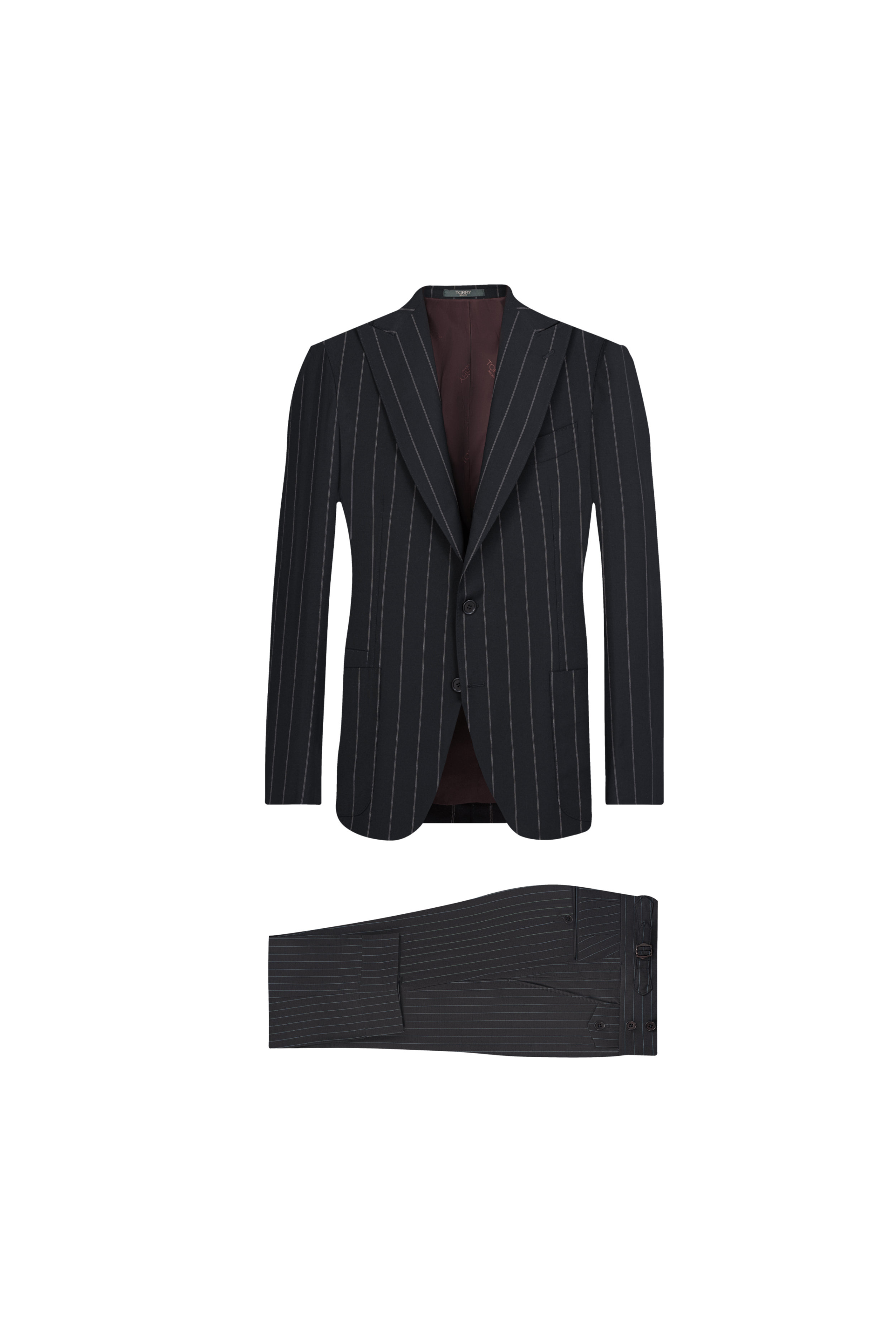 Fekete Csíkos Gyapjú Öltöny