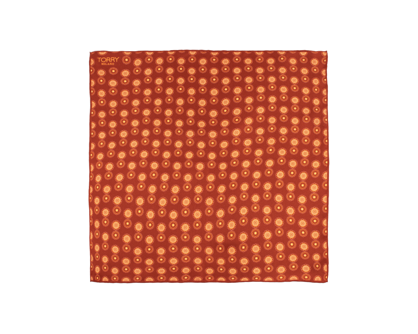 Batistă de buzunar cu model din mătase portocalie