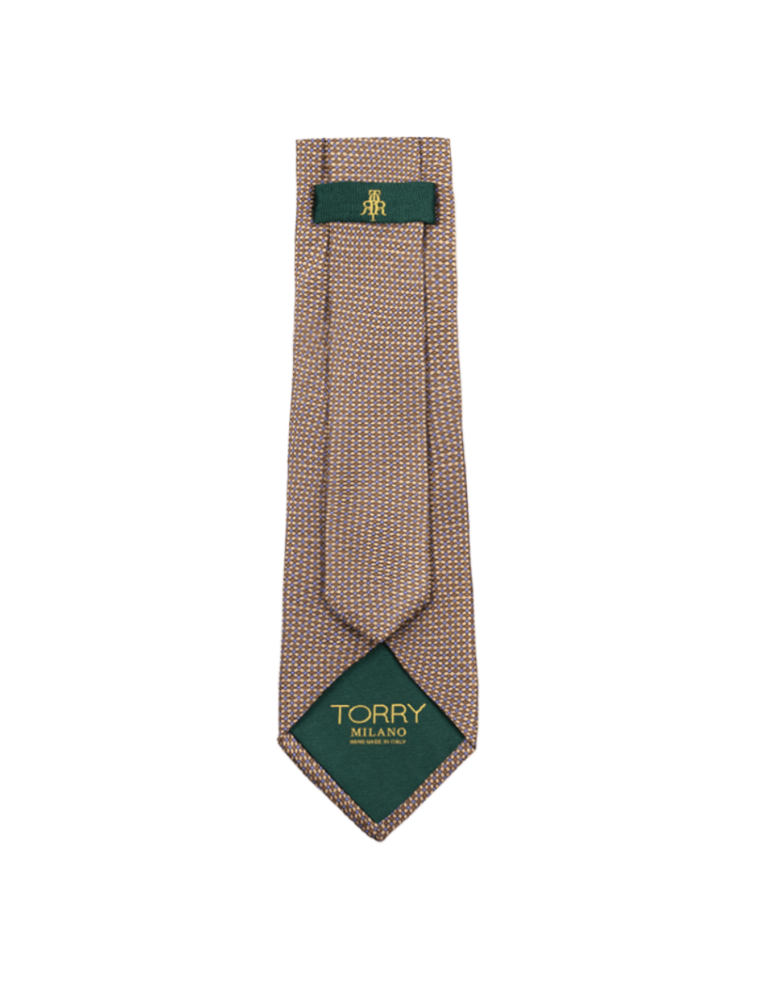 Beige Silk Patterned Handmade Tie