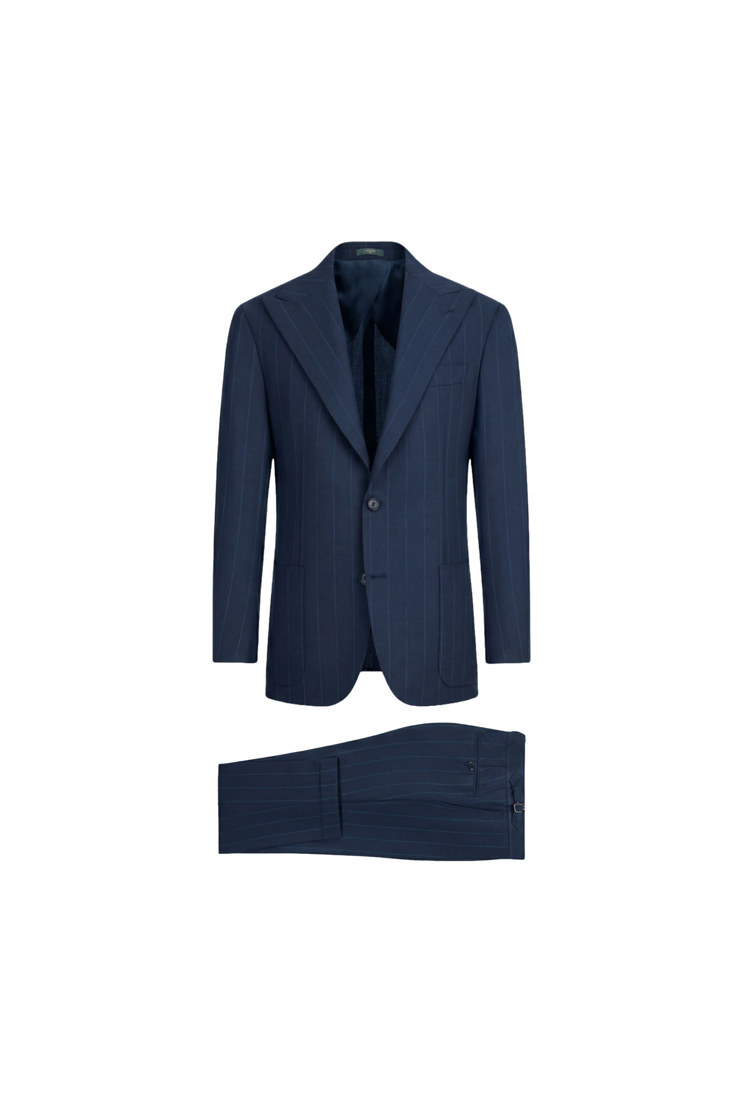 Navy Blue Premium Striped Wool Suit