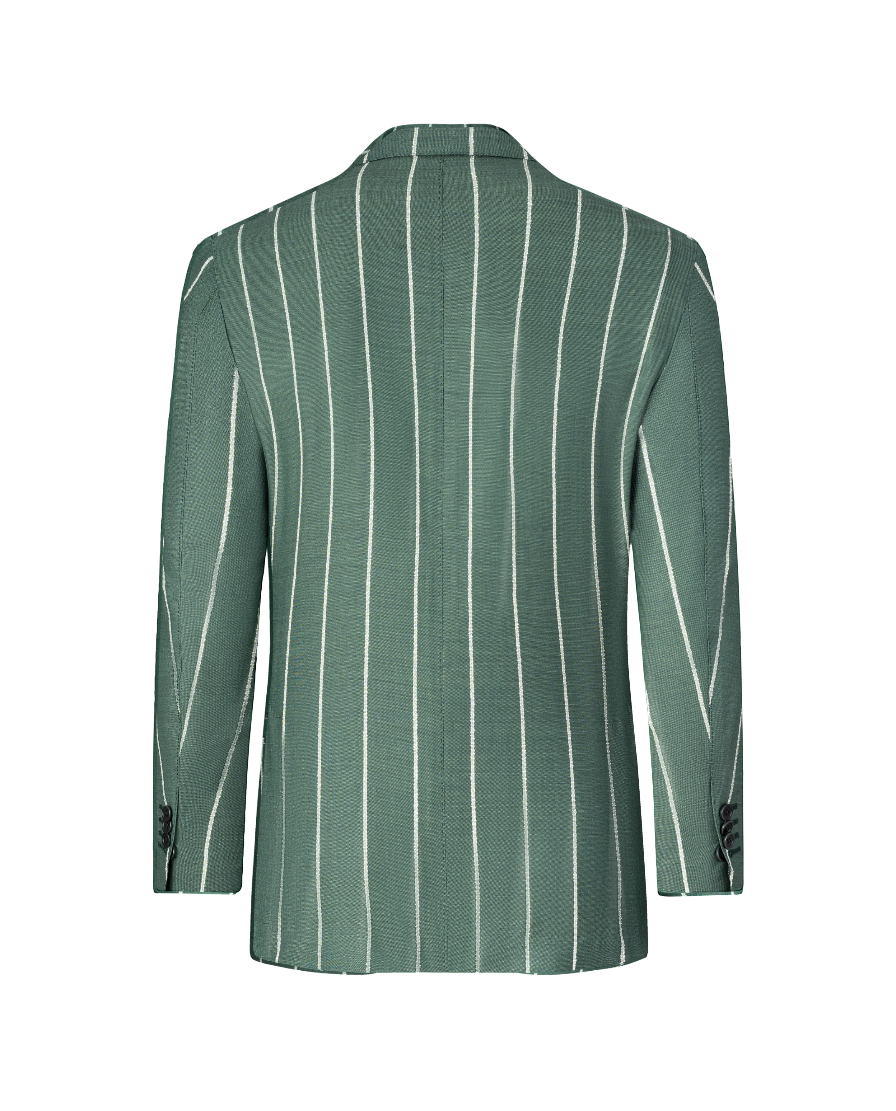 Green Striped Wool Blazer