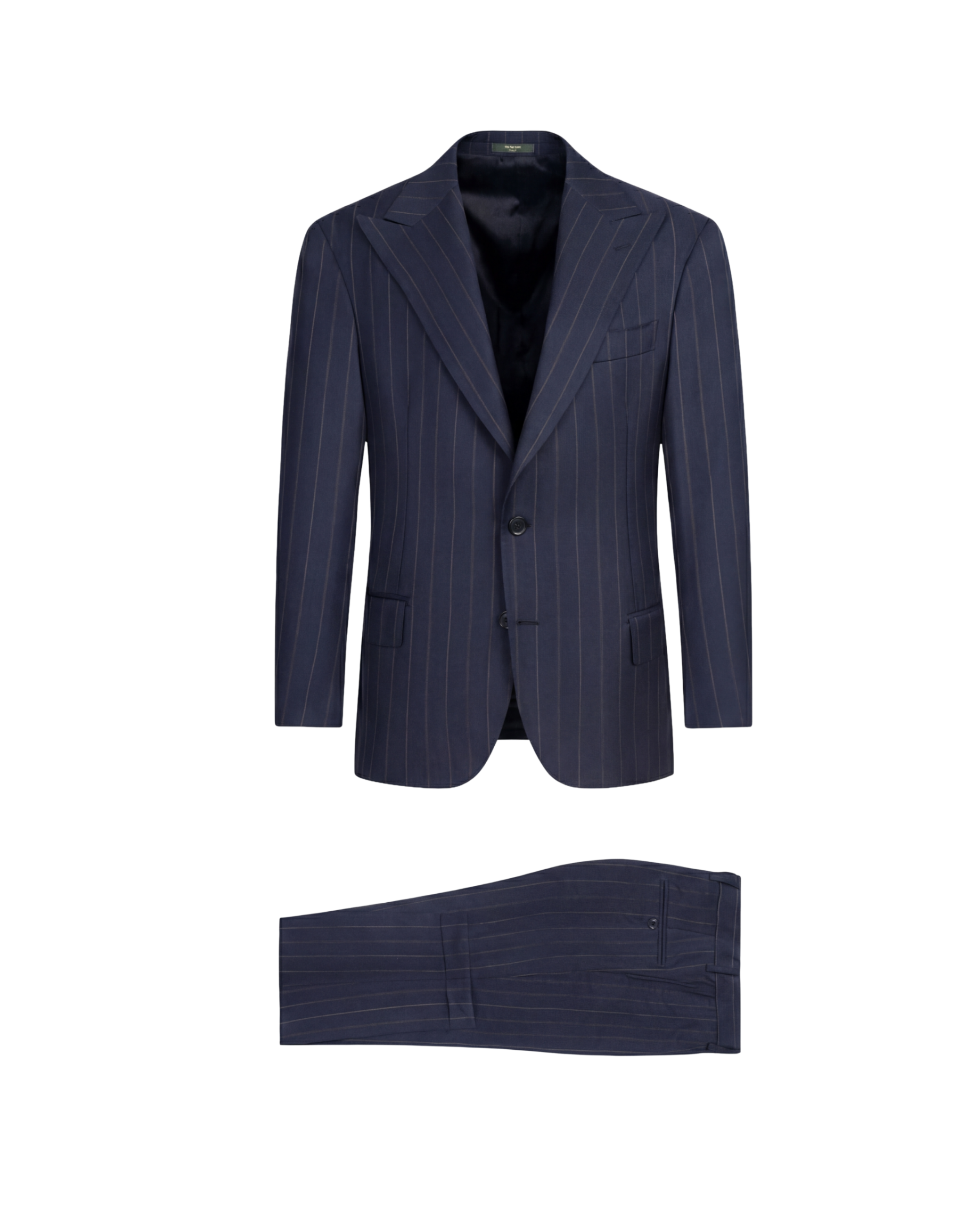 Navy Blue Striped Wool Suit