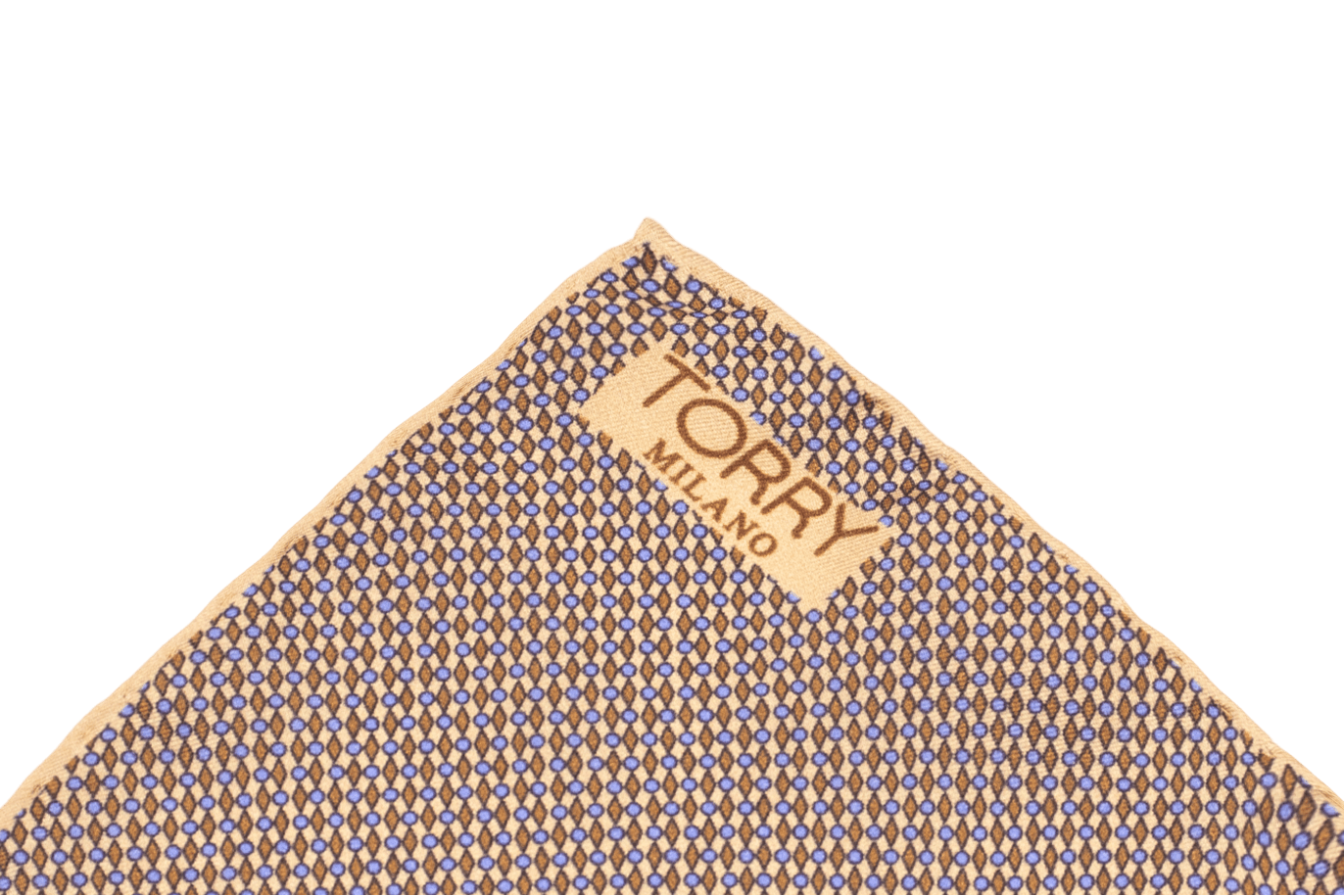 Batistă de buzunar bej cu model de mătase