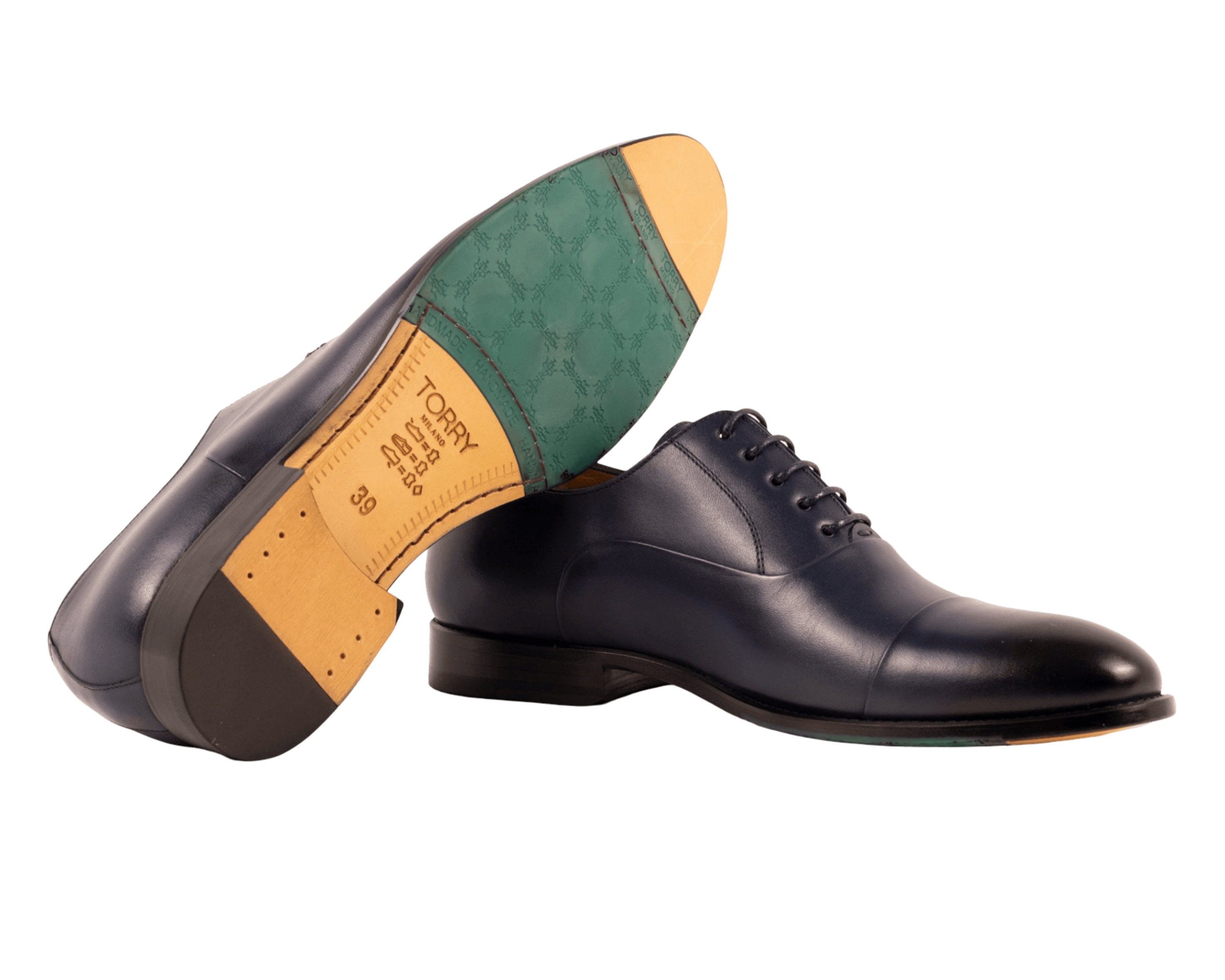 Pantofi Oxford din piele bleumarin