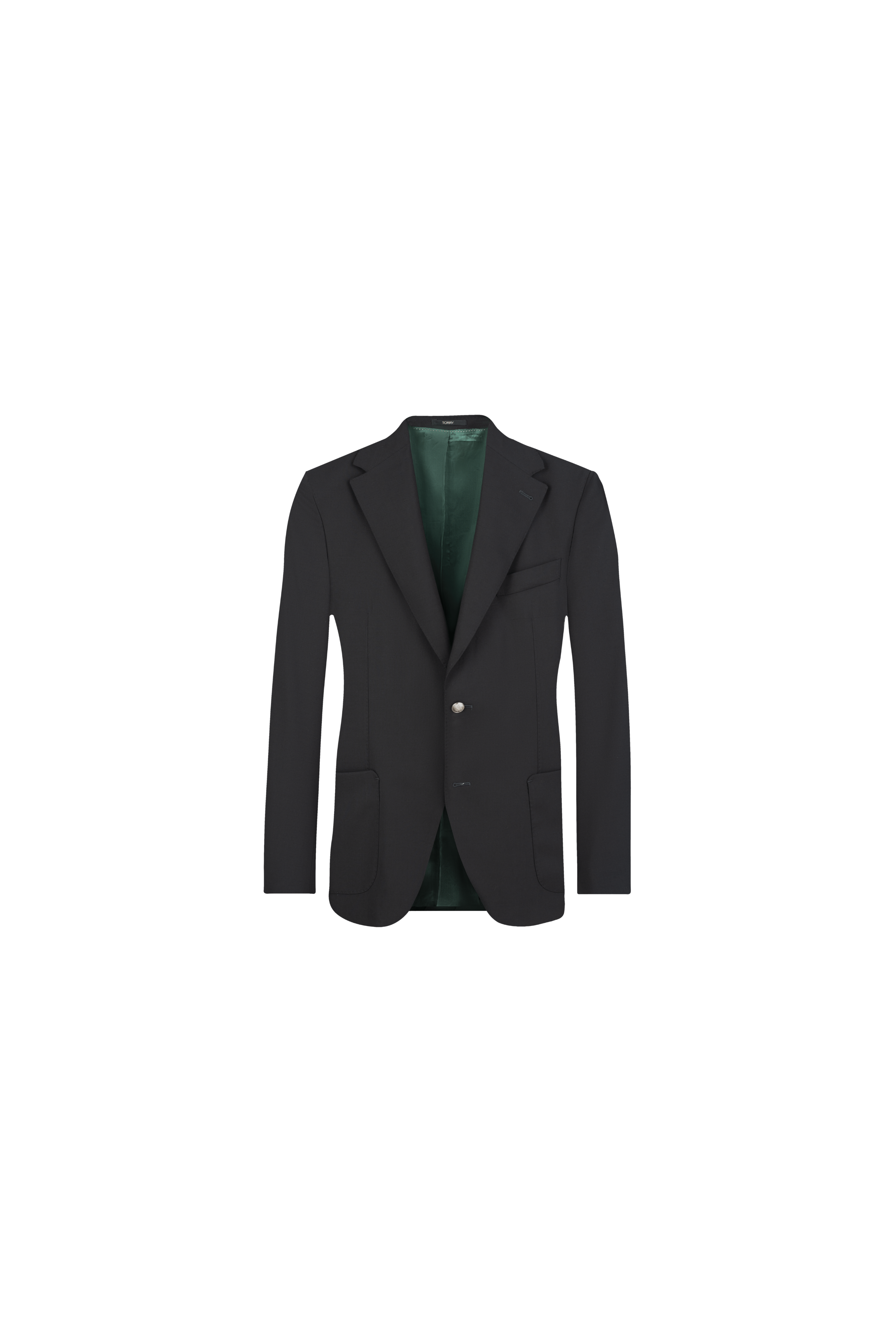 Fekete Texturált Gyapjú Zakó