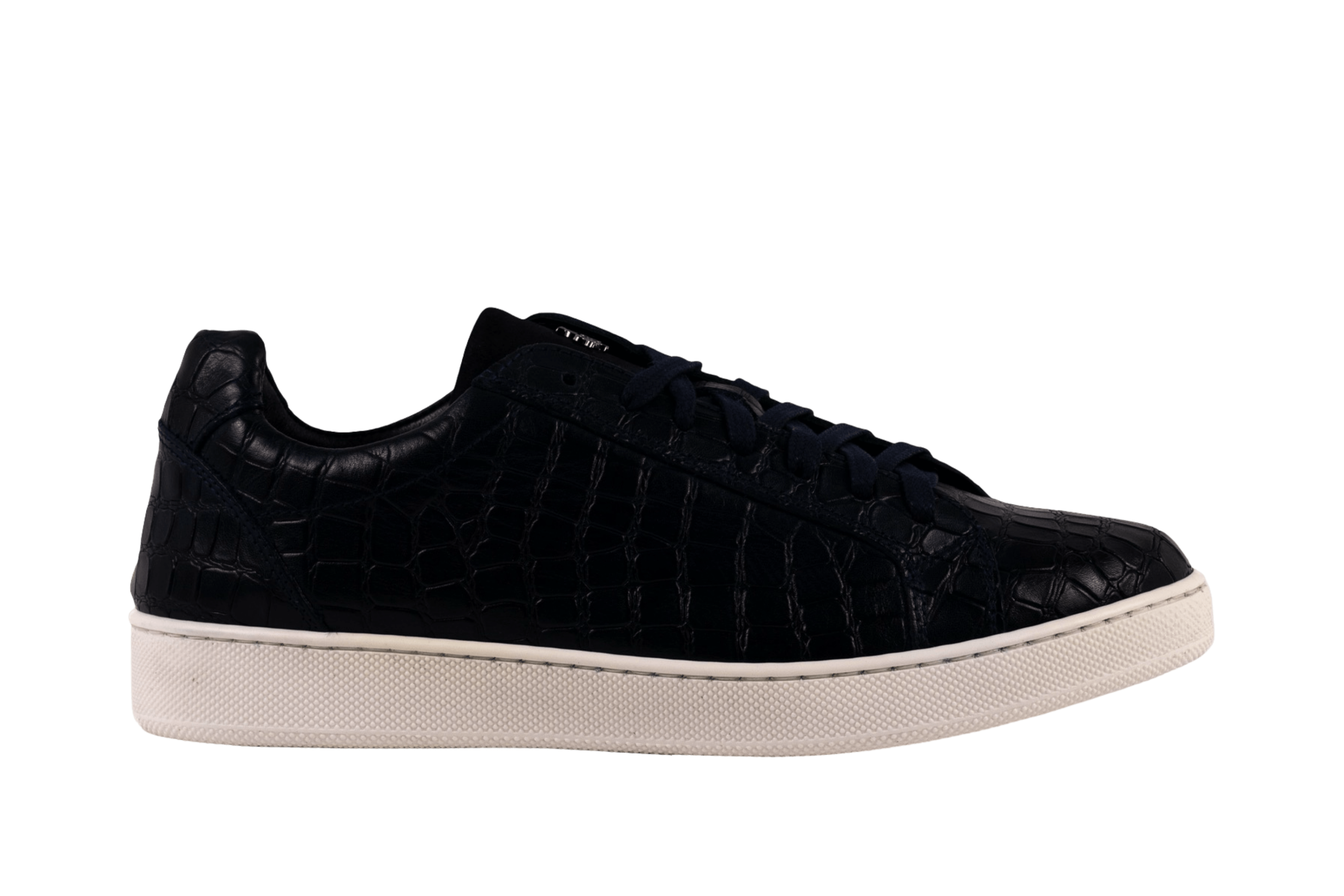 Navy Blue Croco Print Sport Sneakers