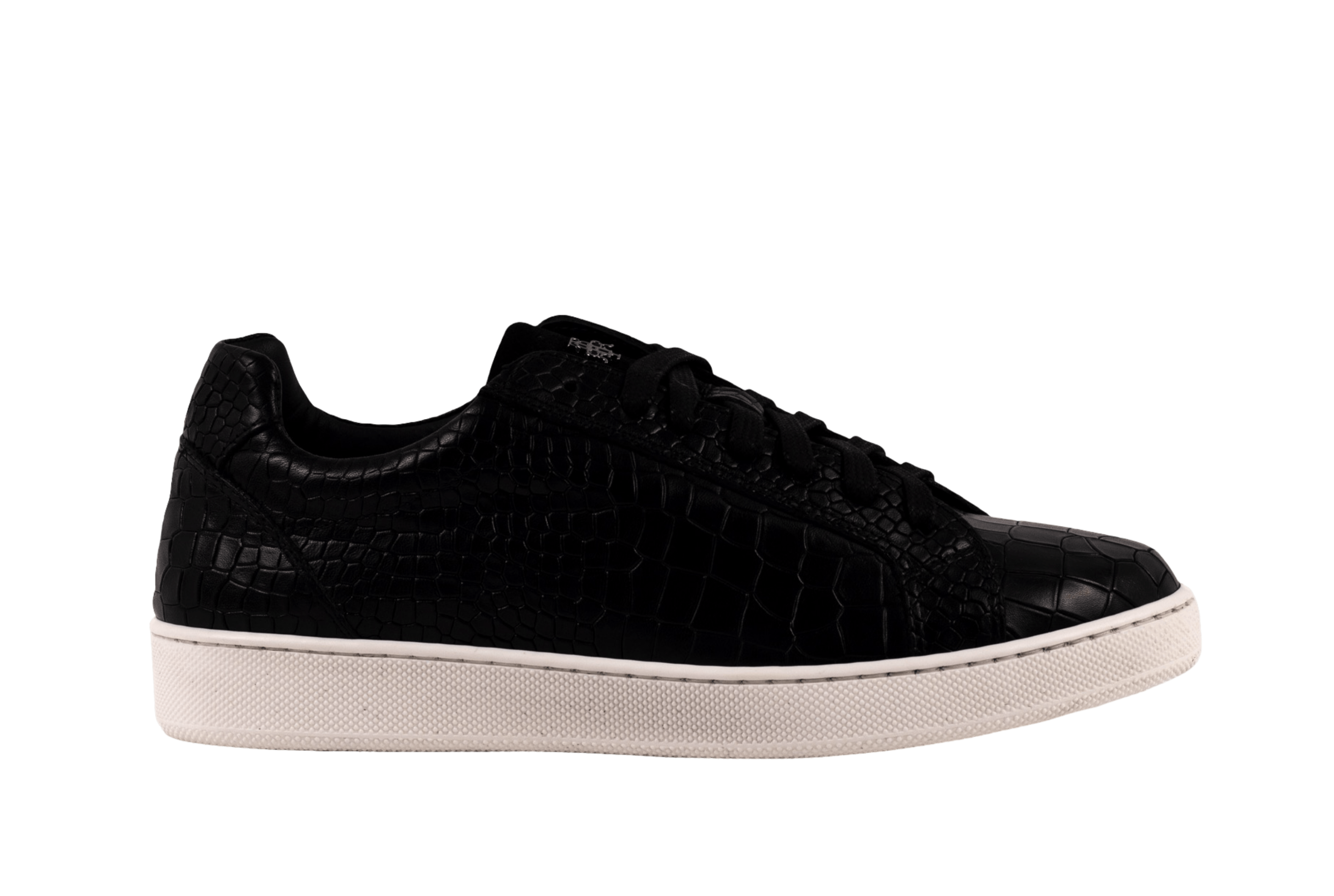 Black Croco Print Sport Sneakers