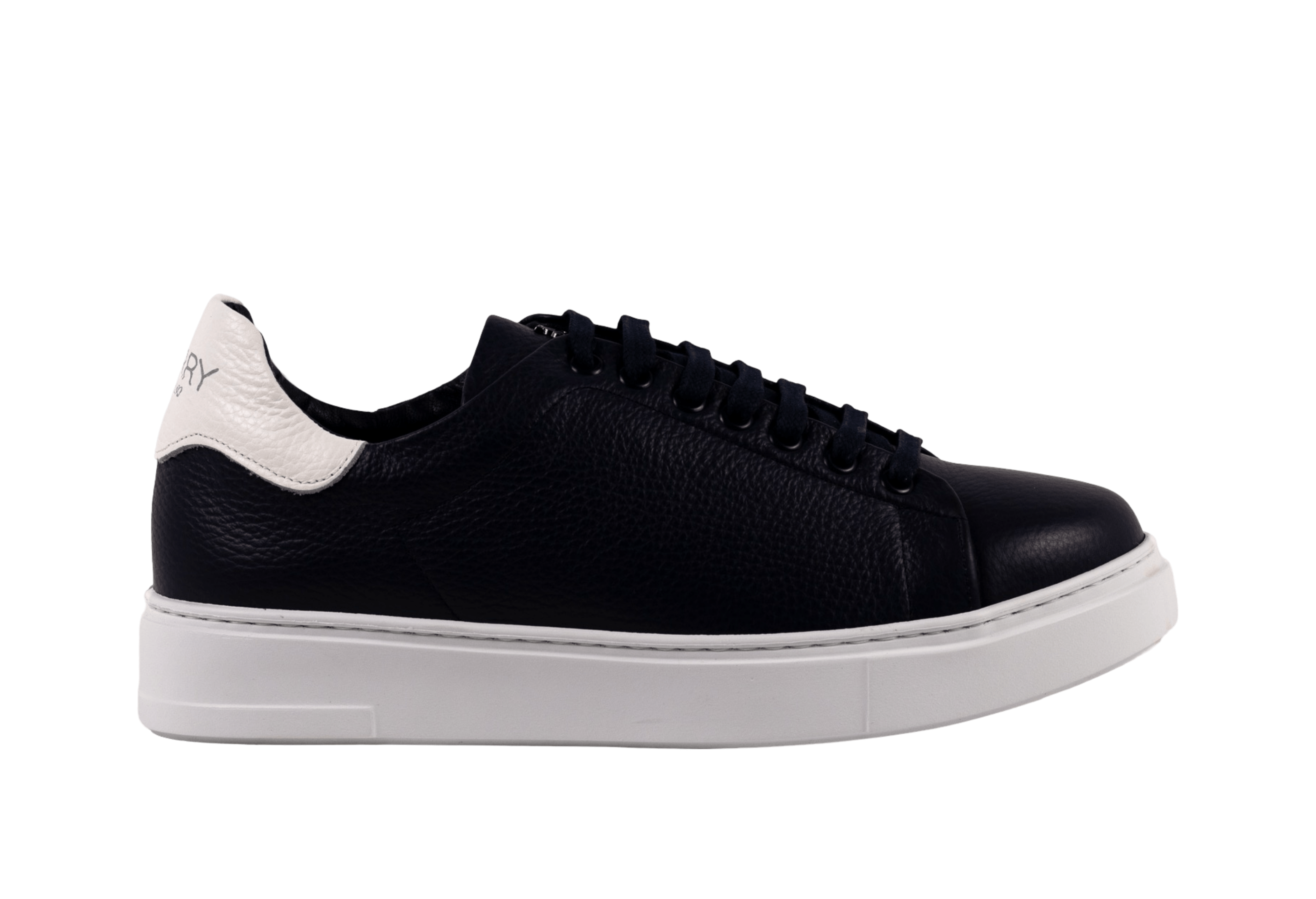Navy Blue Sport Leather Sneakers