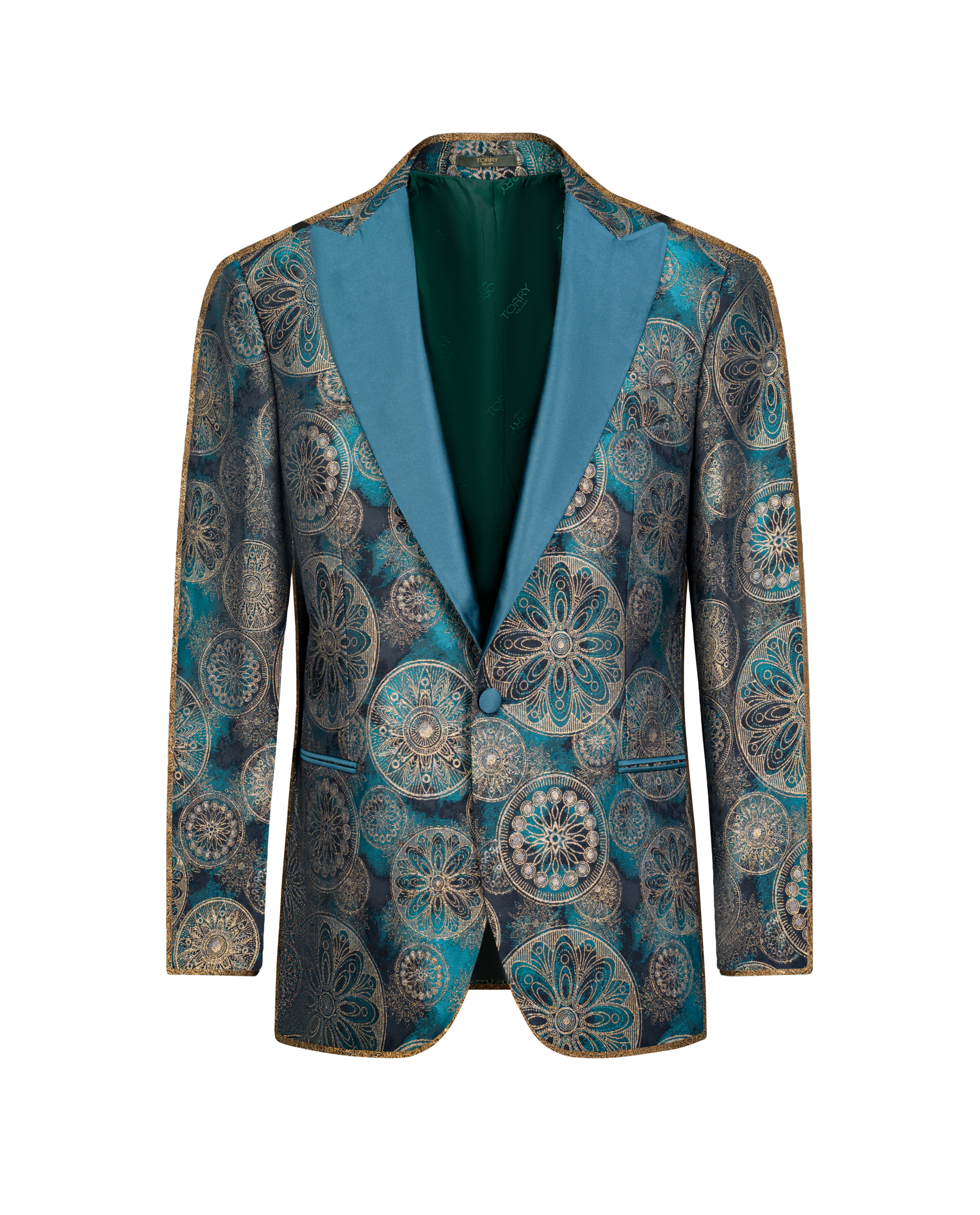 Turquoise Premium Jacquard Tuxedo
