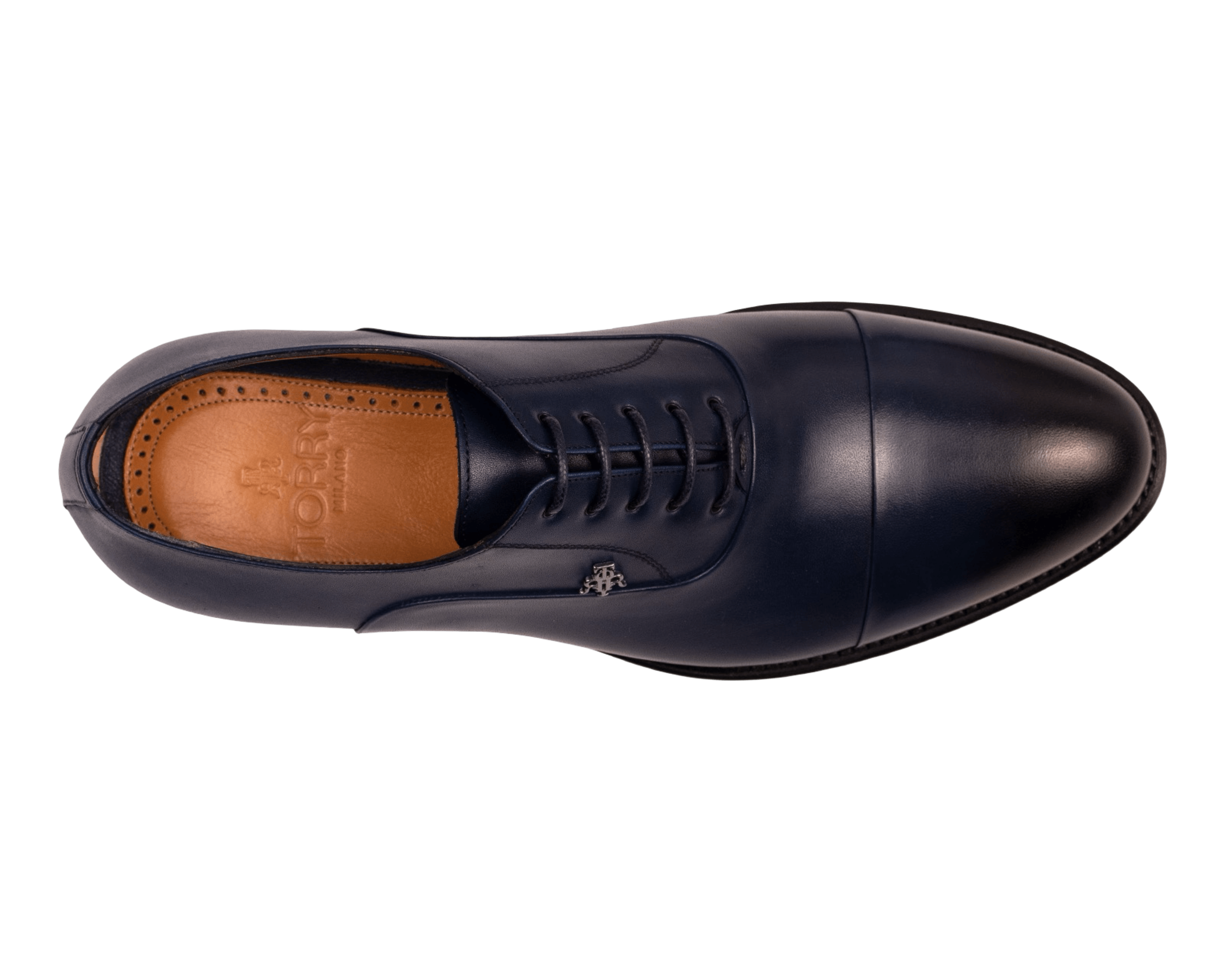 Navy Blue Oxford Leather Shoes