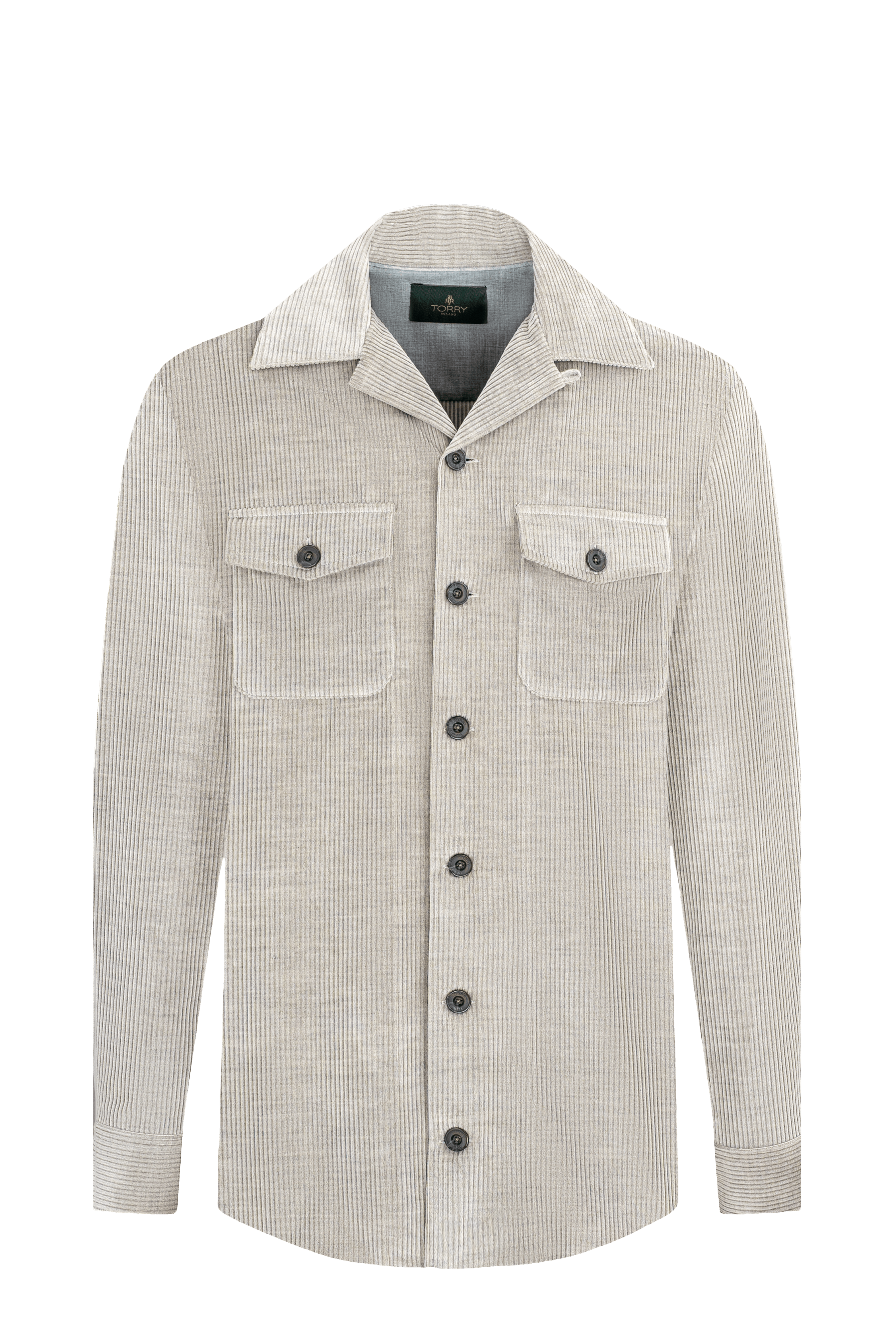 Cămașă gri premium din catifea reiată