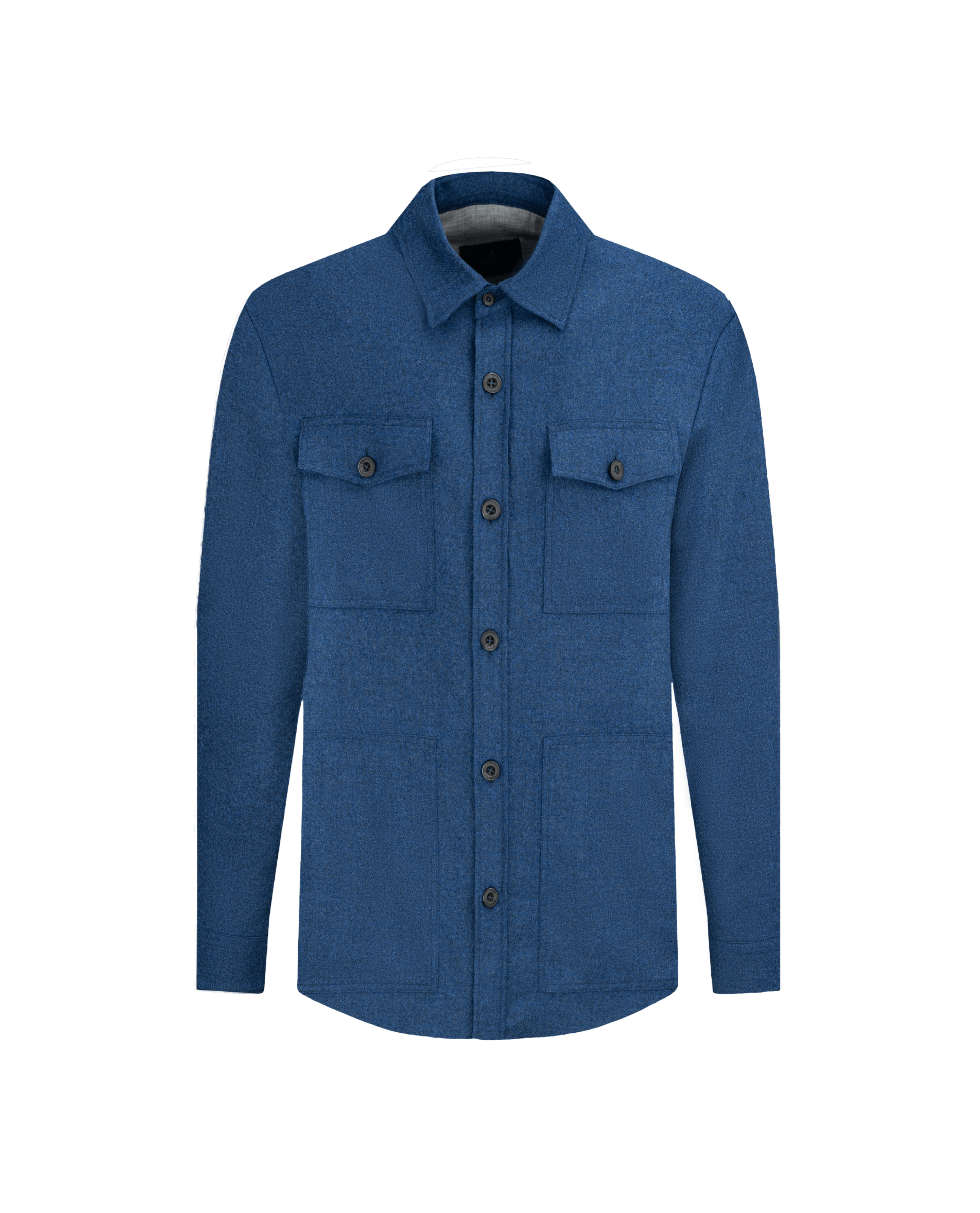 Blue Wool & Cashmere Overshirt