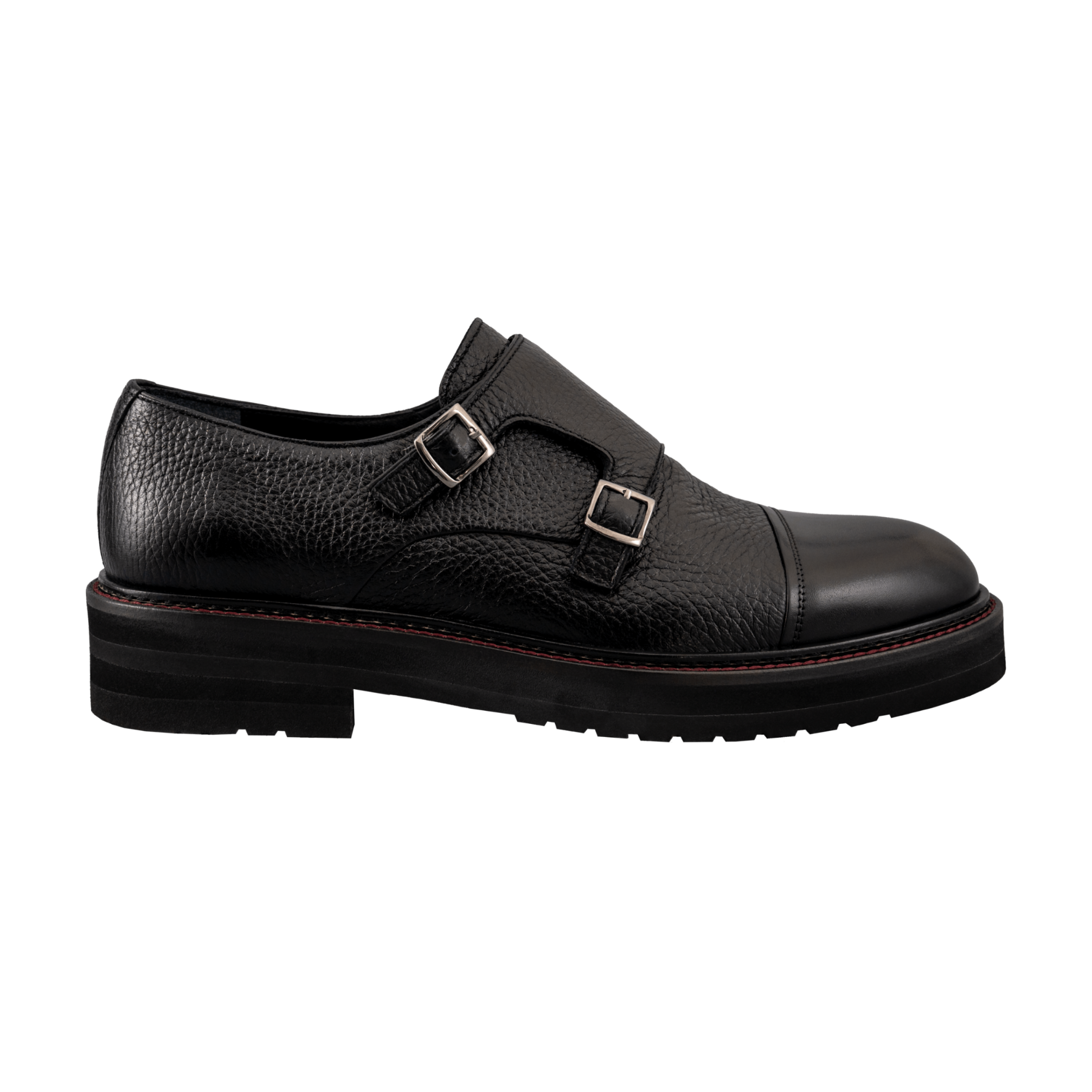 Black Capriolo Double Monk Shoes