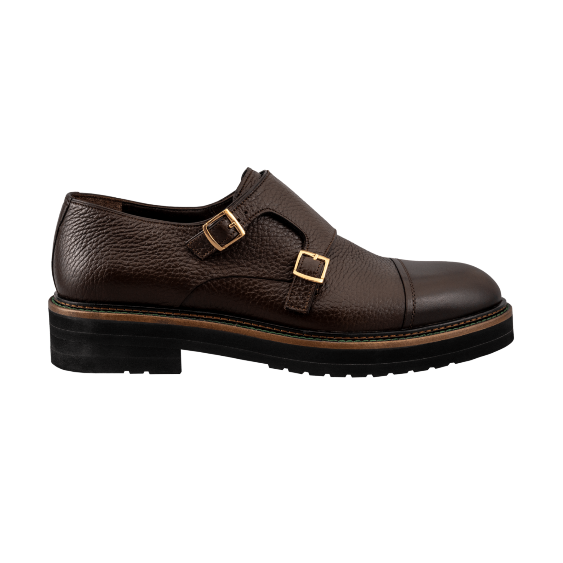 Brown Capriolo Double Monk Shoes
