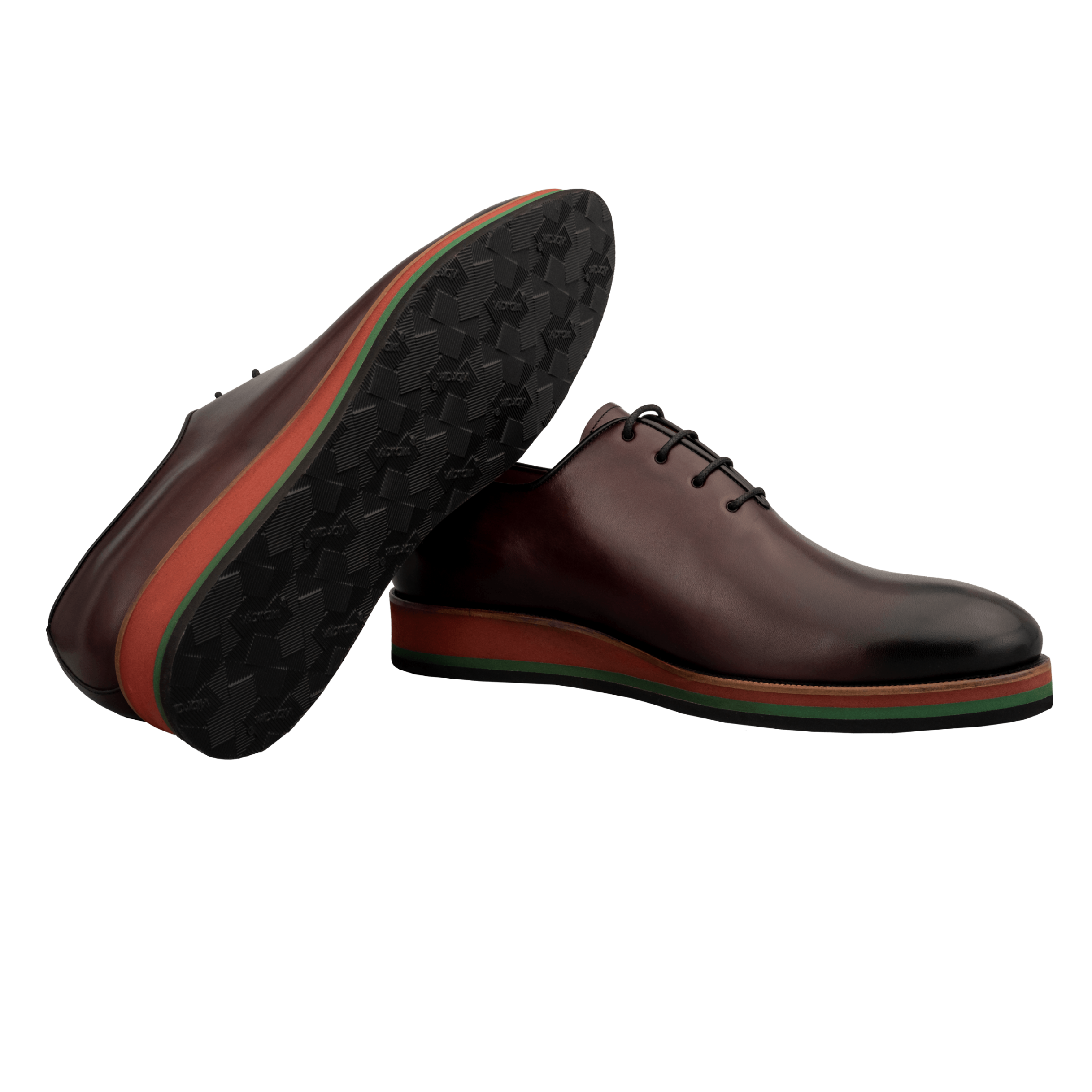 Burgundy One Cut Leather Shoes