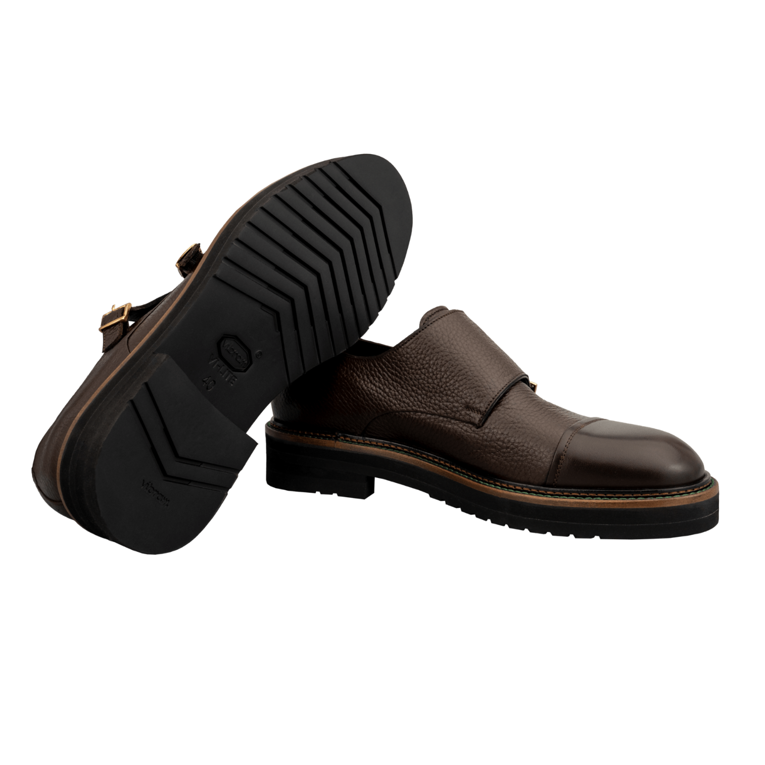 Brown Capriolo Double Monk Shoes