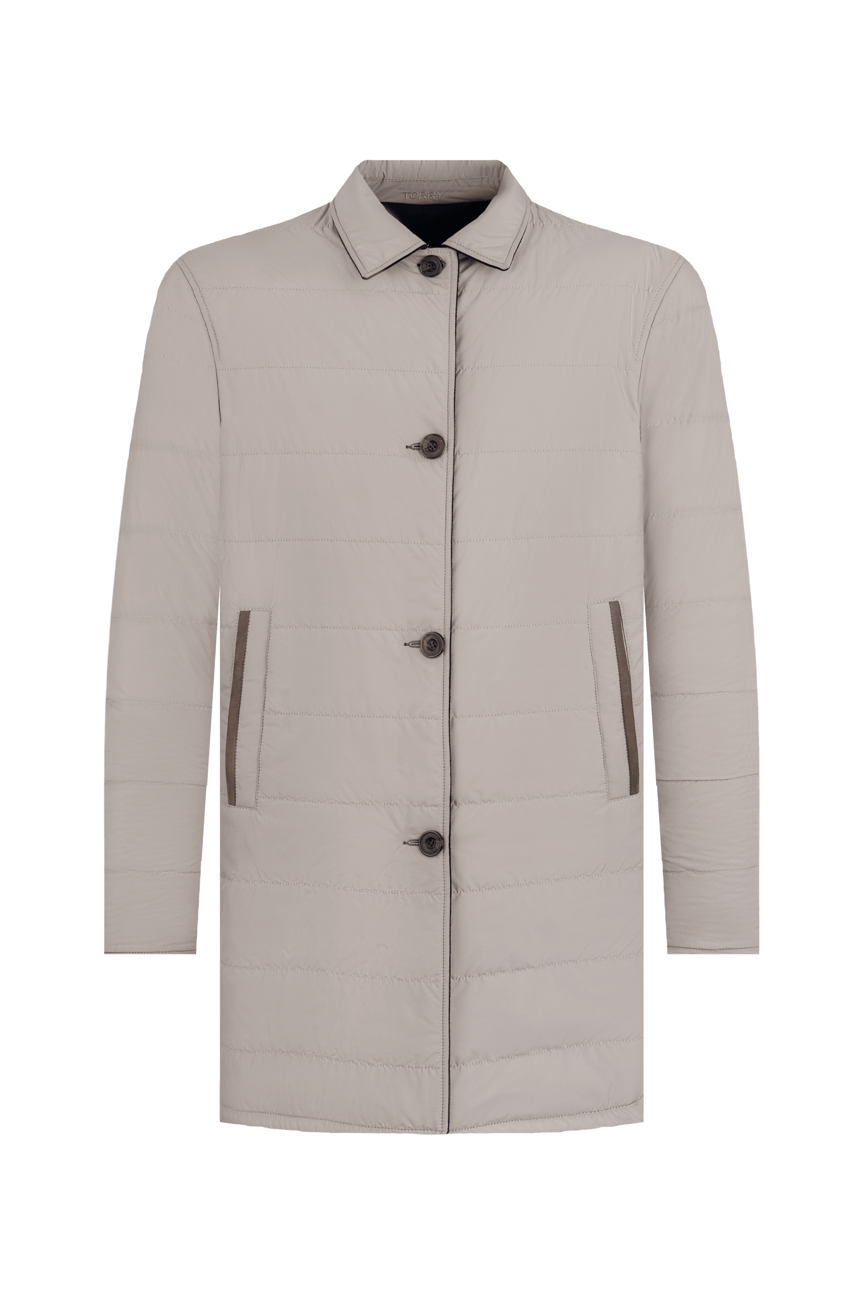 Double-Face Luxury Coat - Navy Blue & Beige