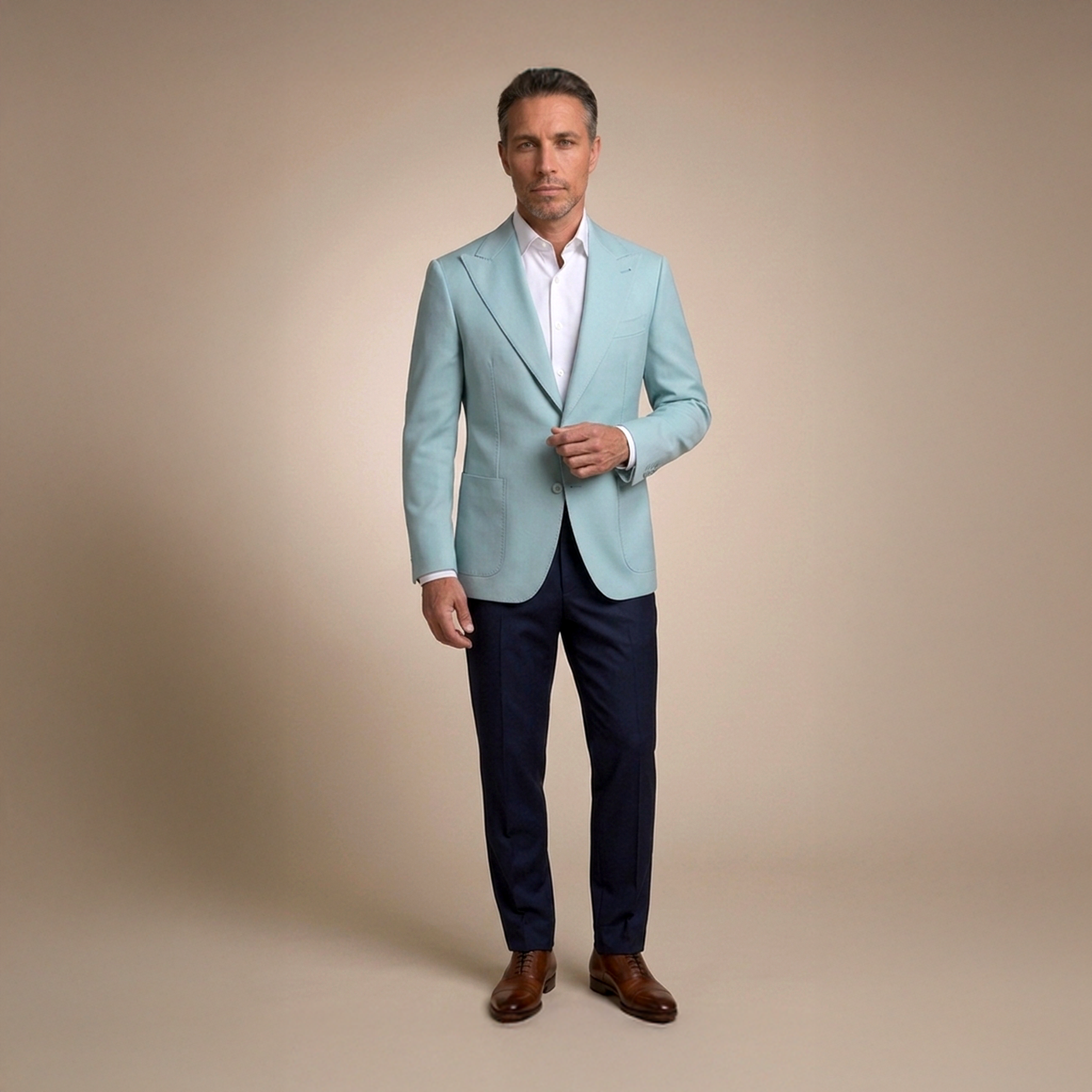 Aqua Wool Blazer