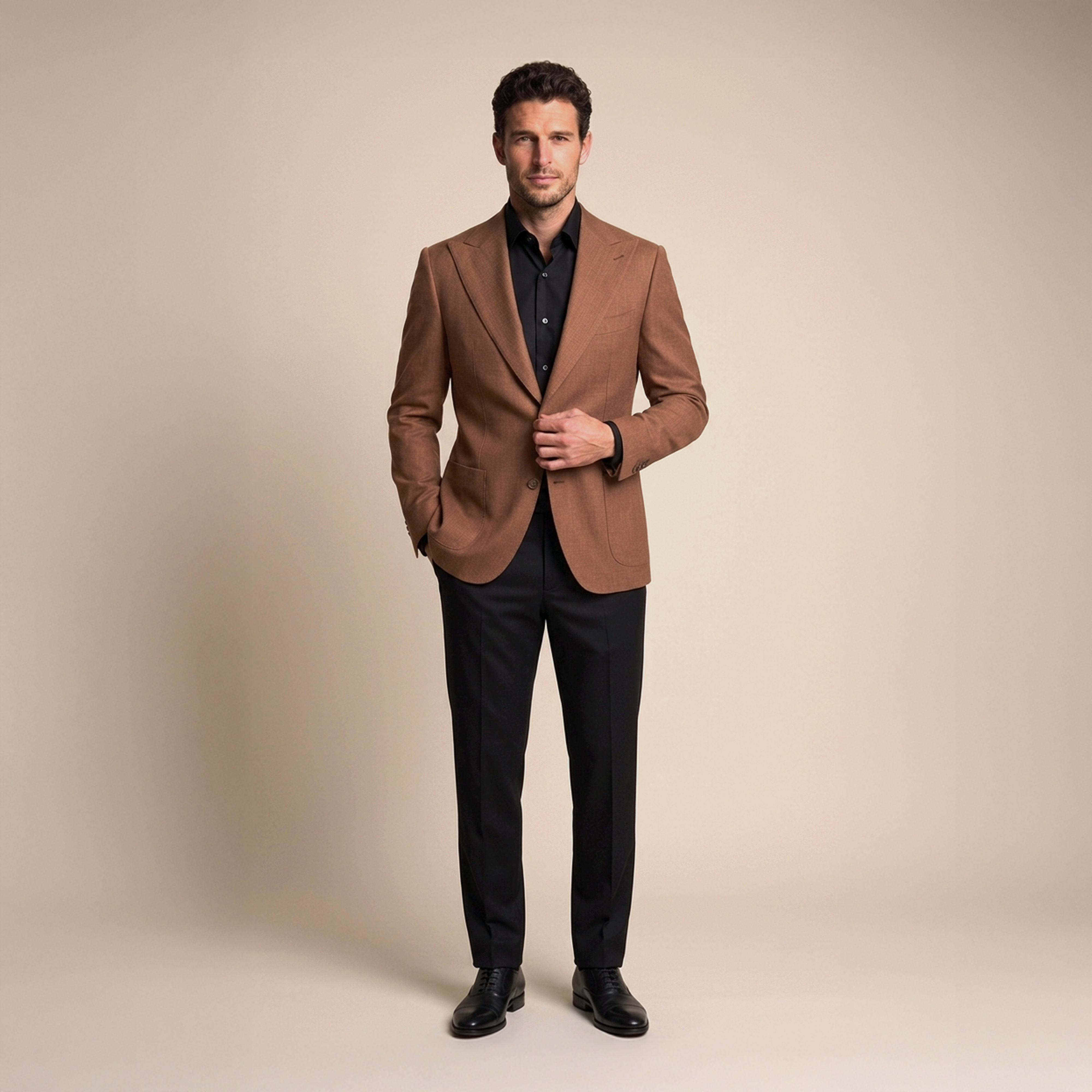 Brown Linen & Wool Blazer