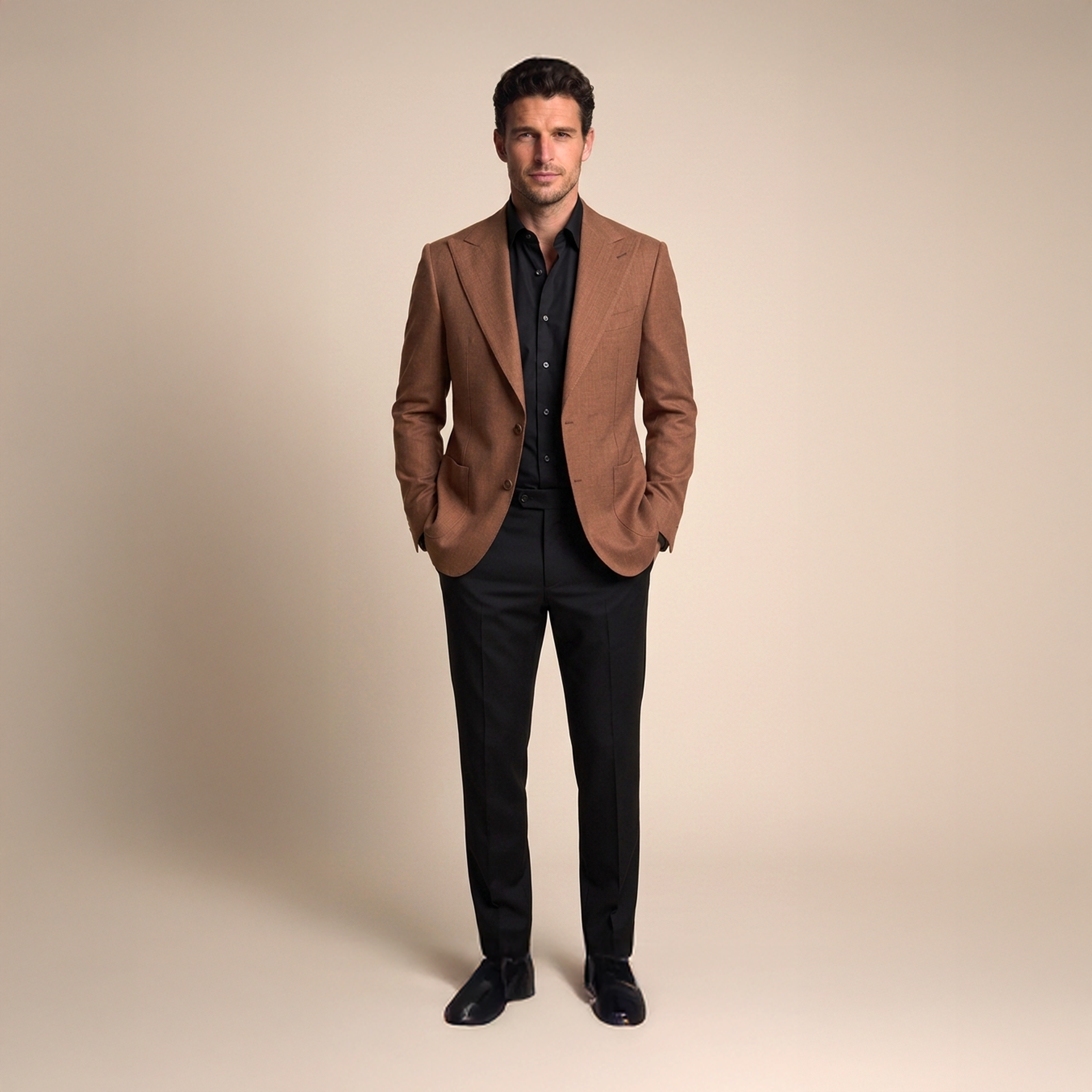 Brown Linen&Wool Jacket