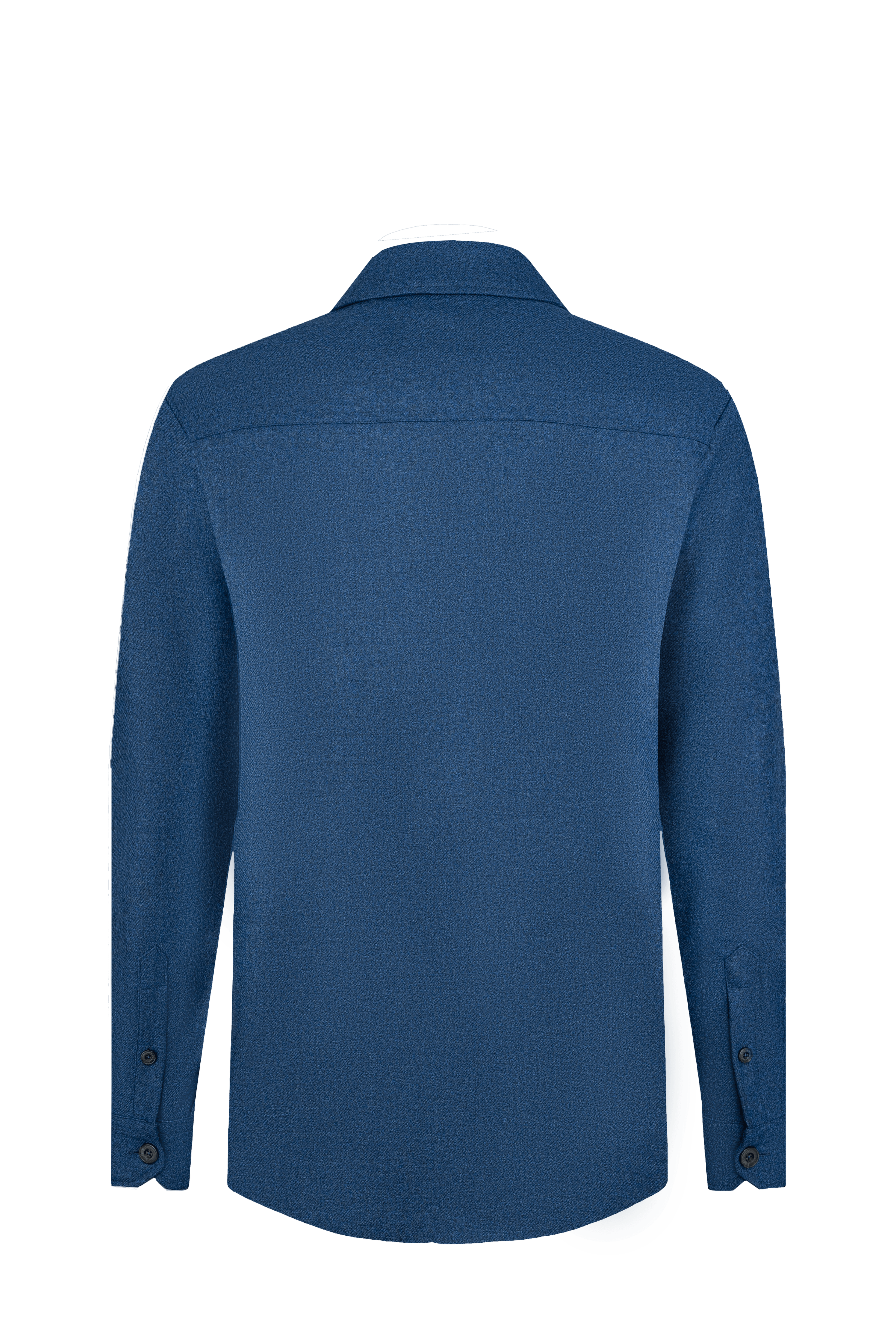 Cămașă albastră din lână și cașmir