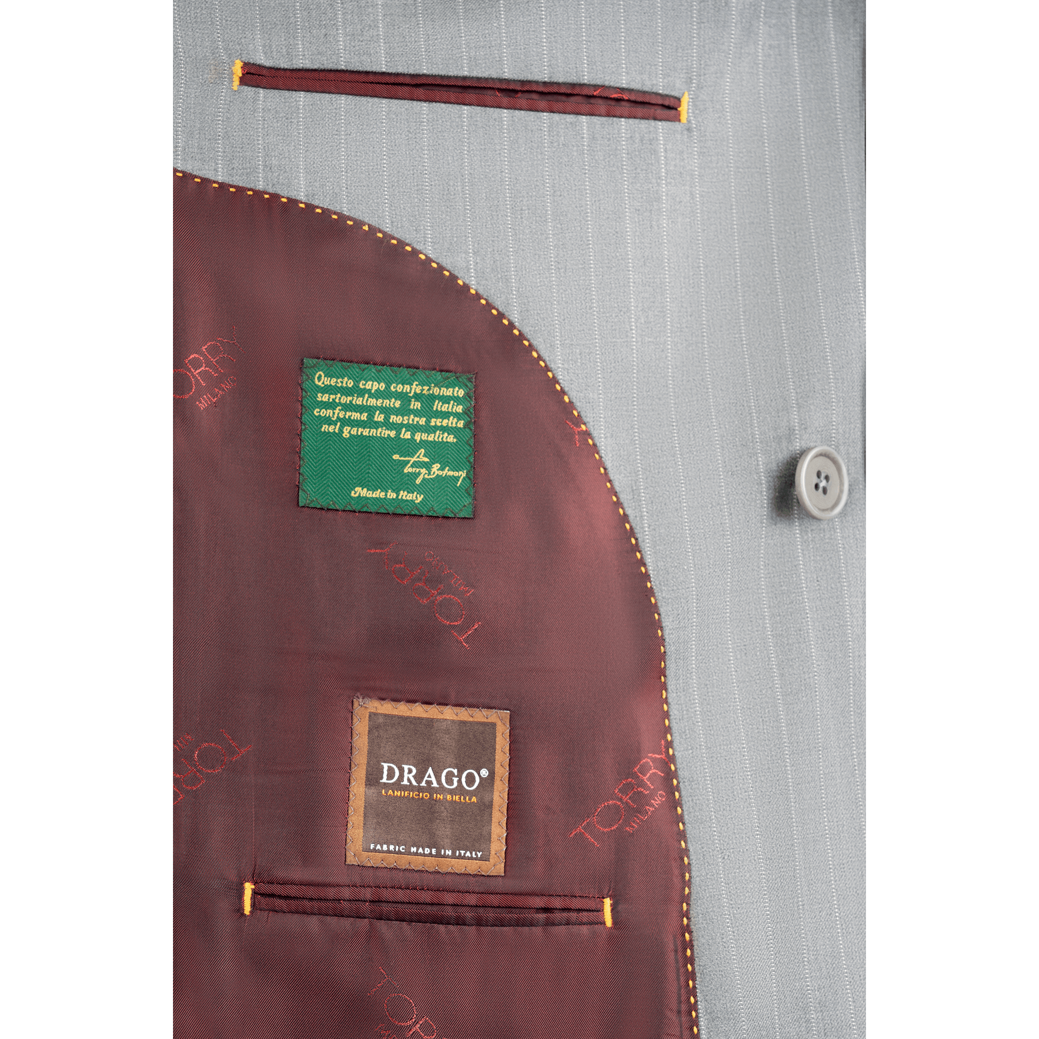 Grey Striped Double Breasted Suit