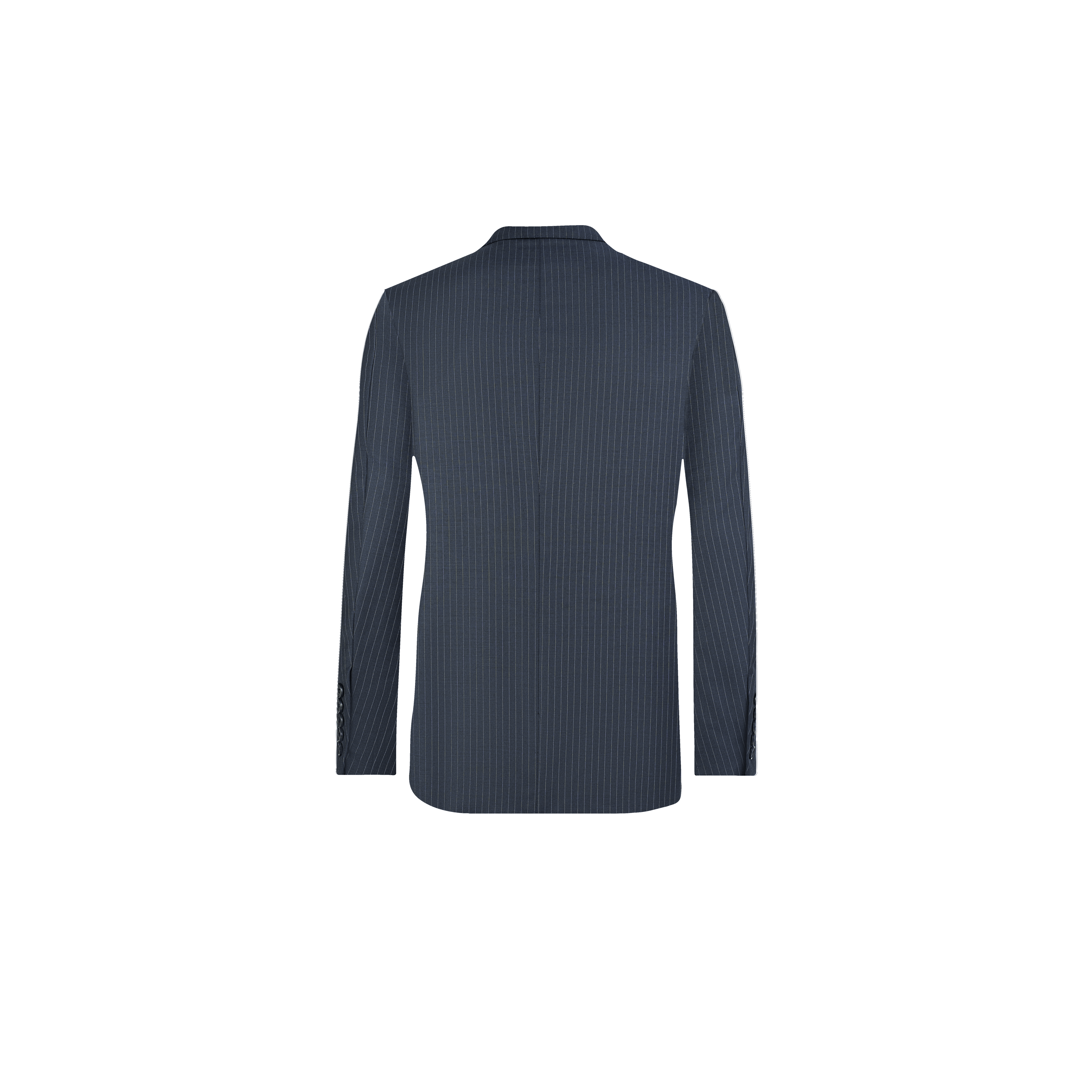 Navy Blue Striped Wool Suit