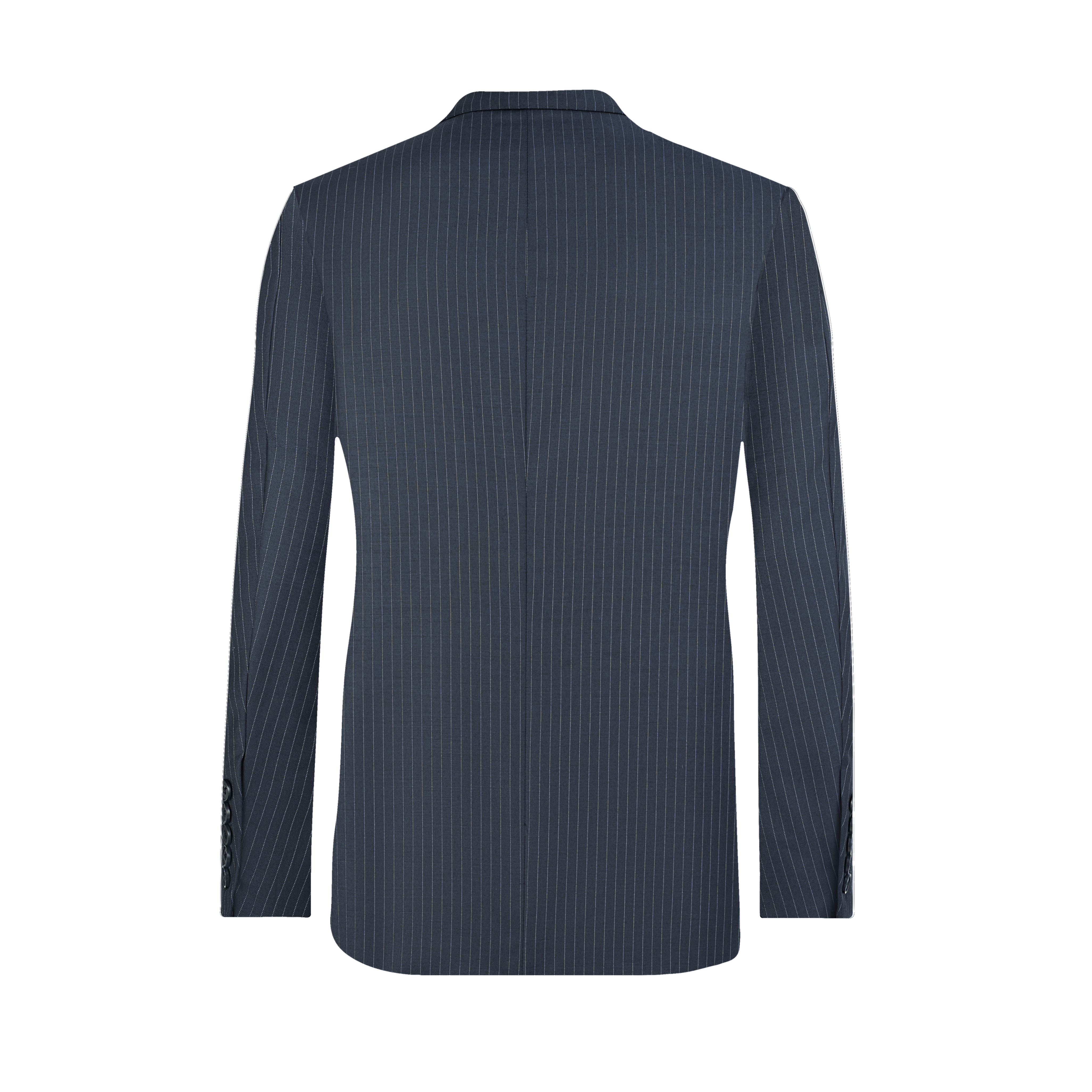 Navy Blue Striped Wool Suit