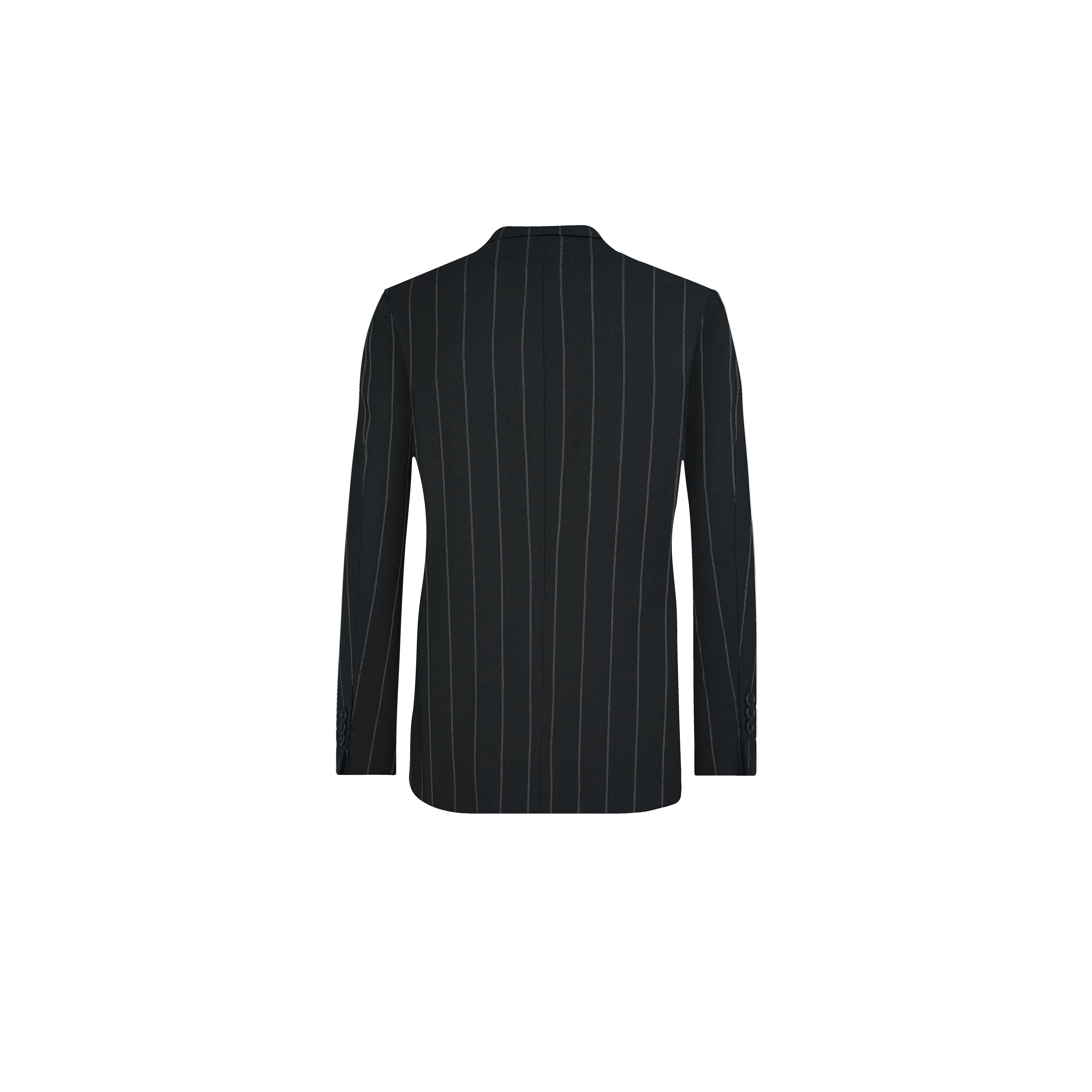 Black Striped Wool Suit