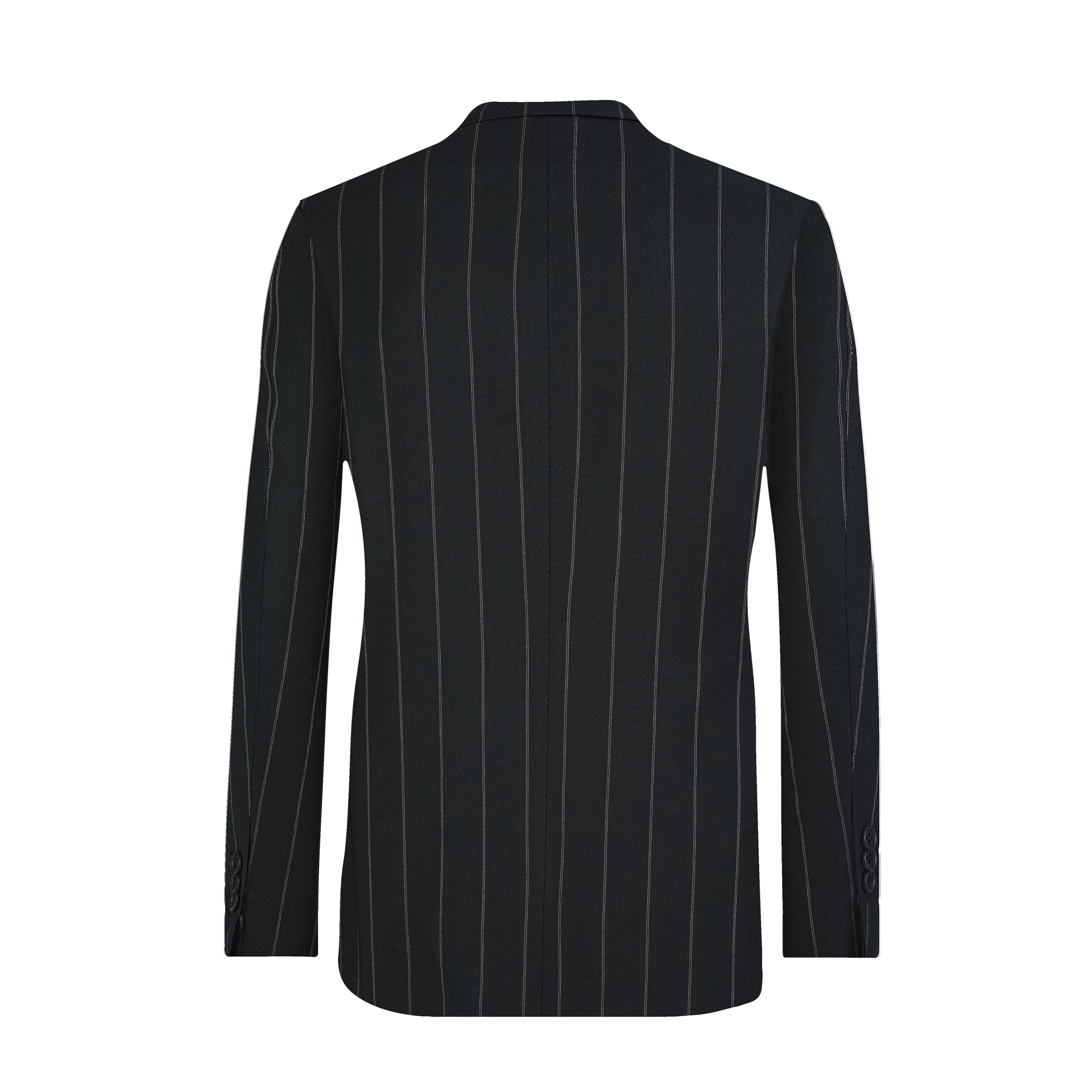 Black Striped Wool Suit