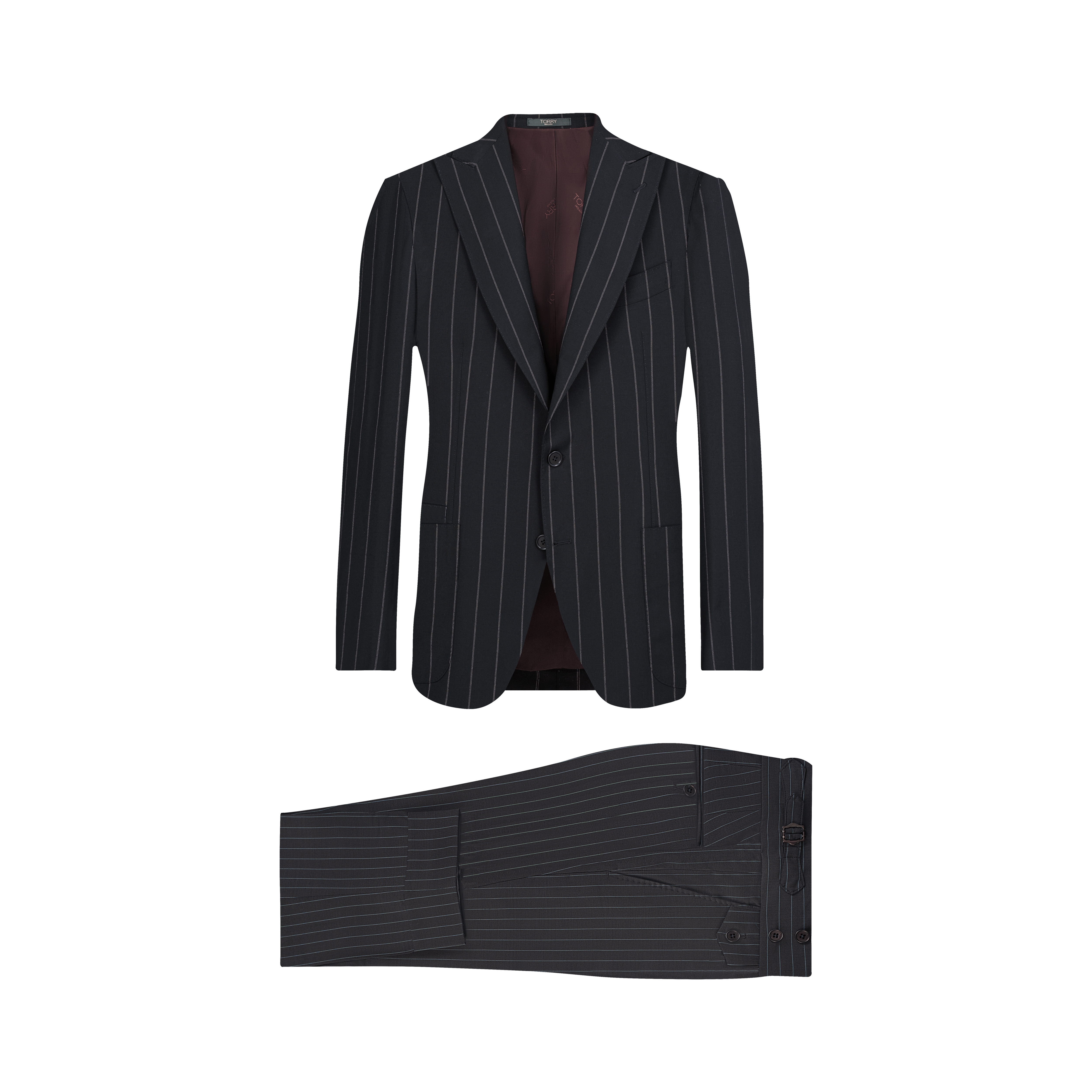 Black Striped Wool Suit