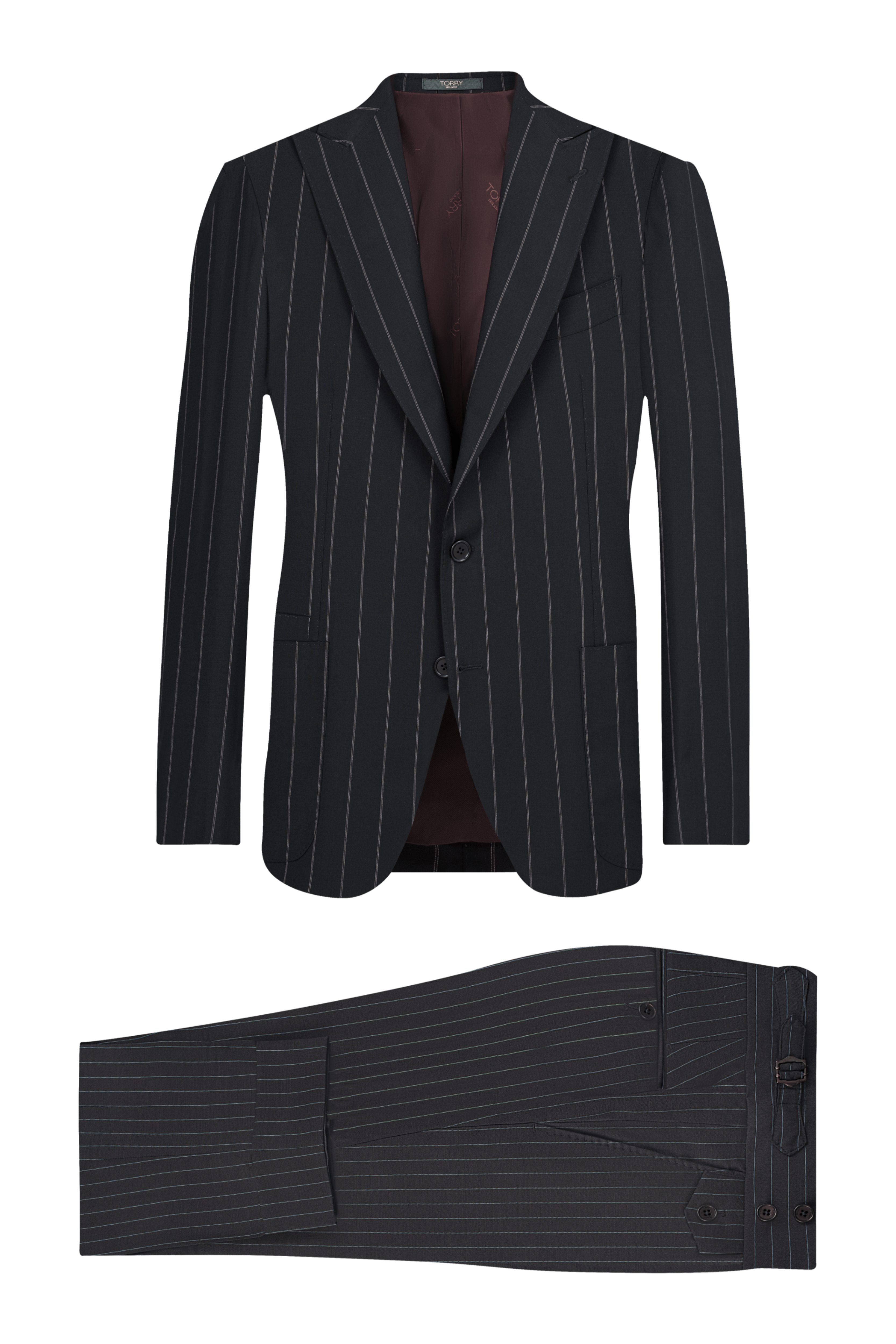 Black Striped Wool Suit