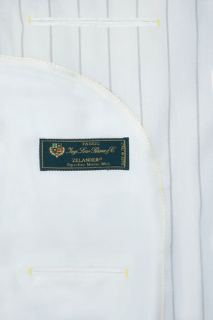 Image of White Striped Premium Wool Suit