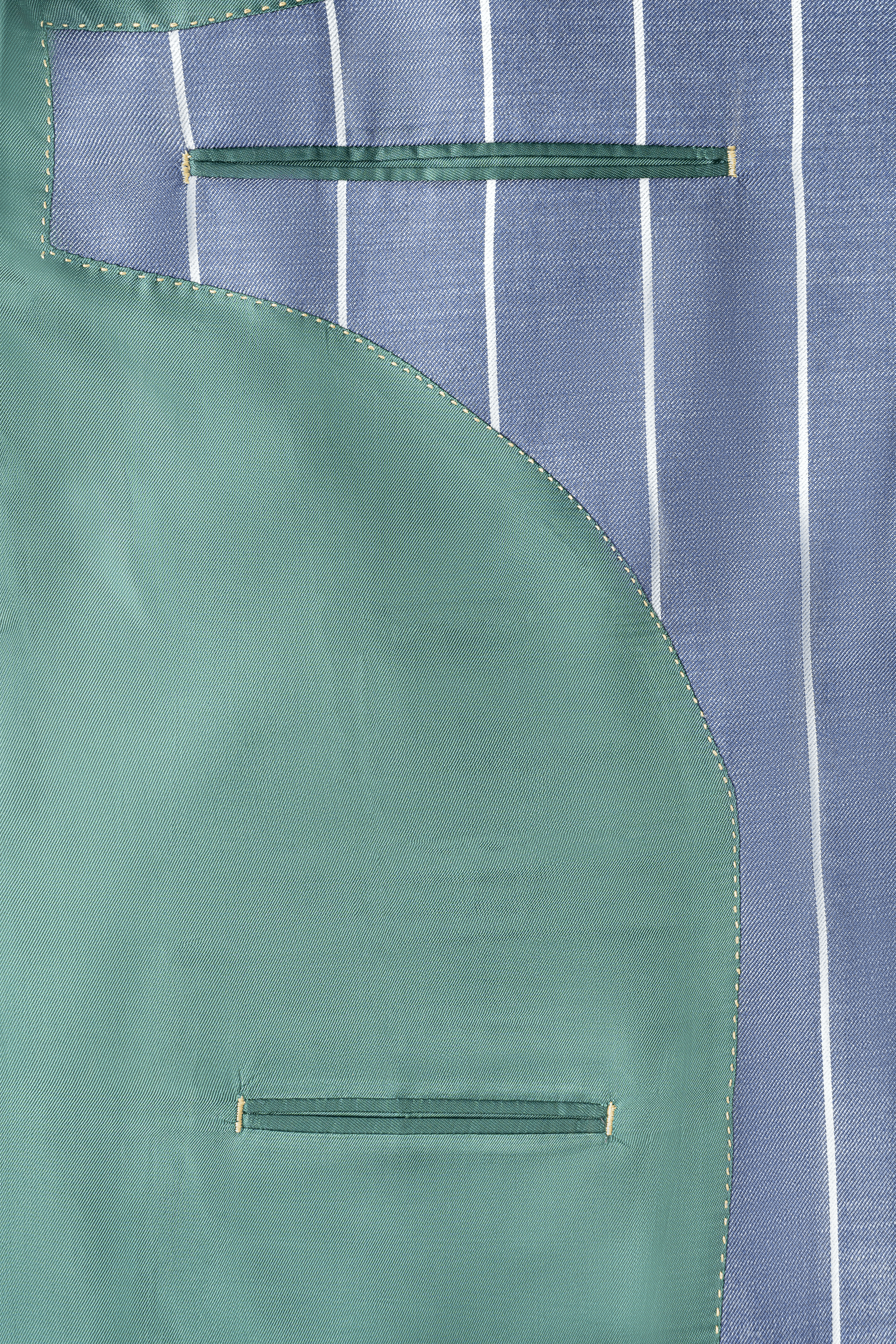 Blue Striped Premium Wool Jacket