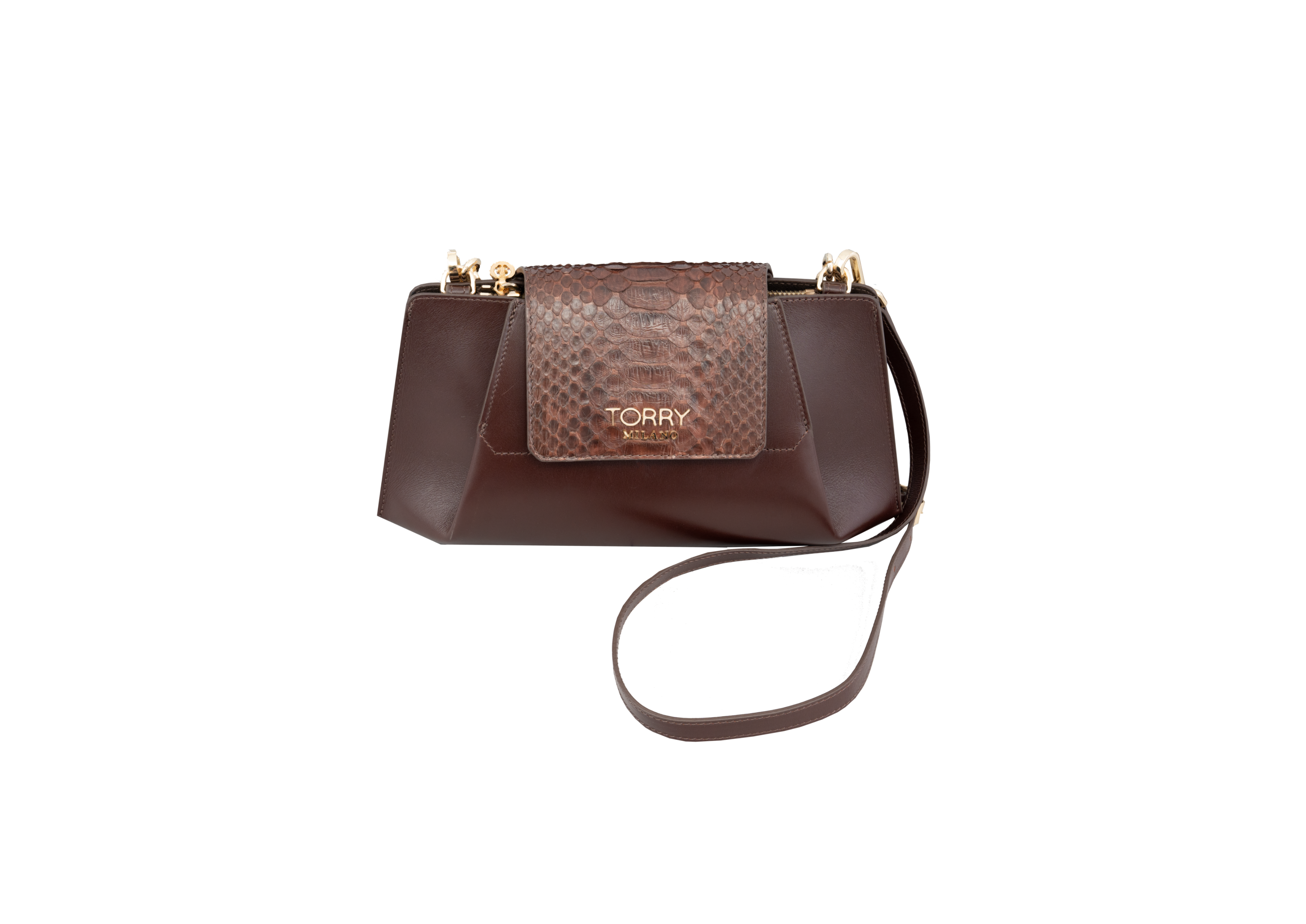 Chestnut Eclat Python Leather Bag
