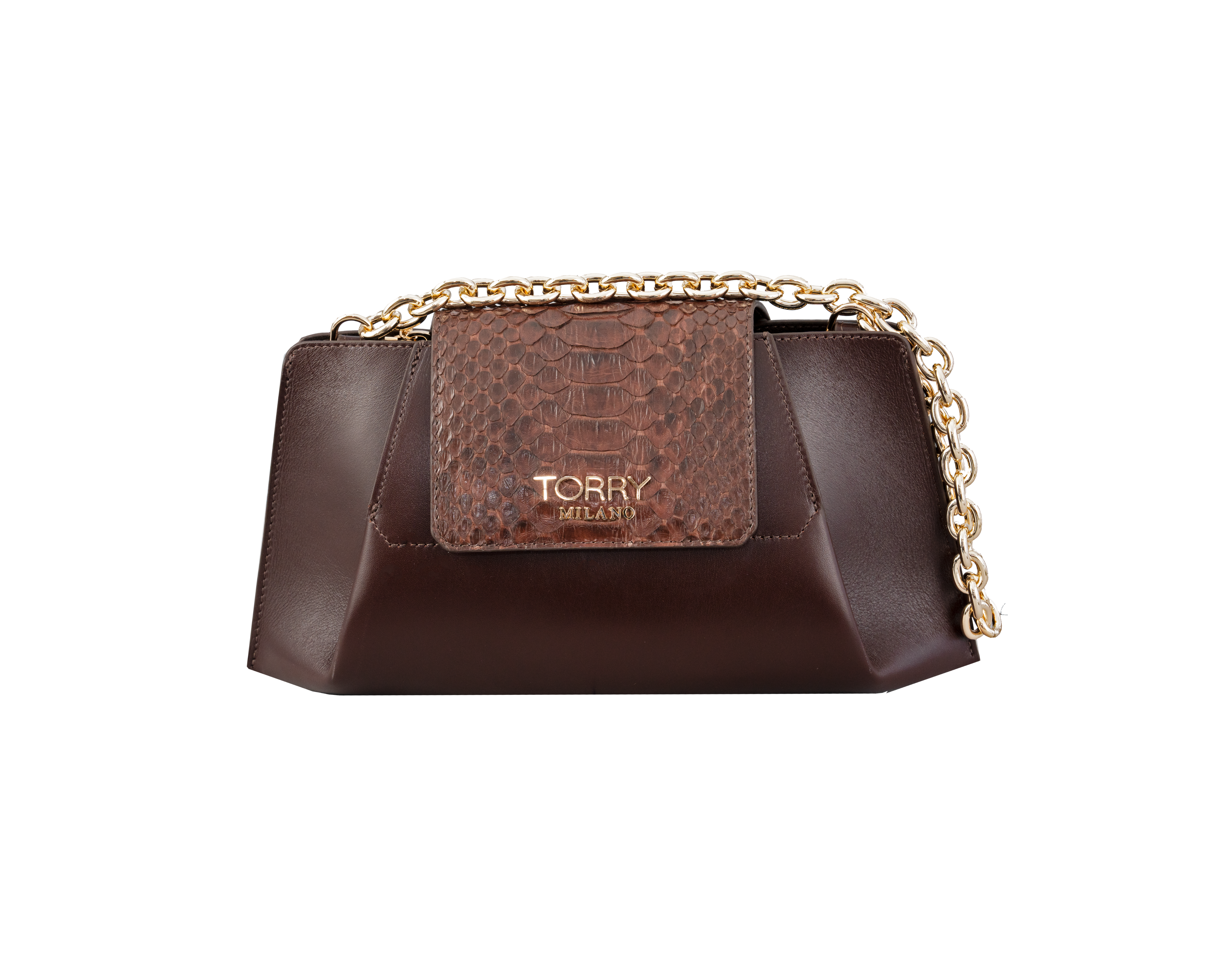 Chestnut Eclat Python Leather Bag