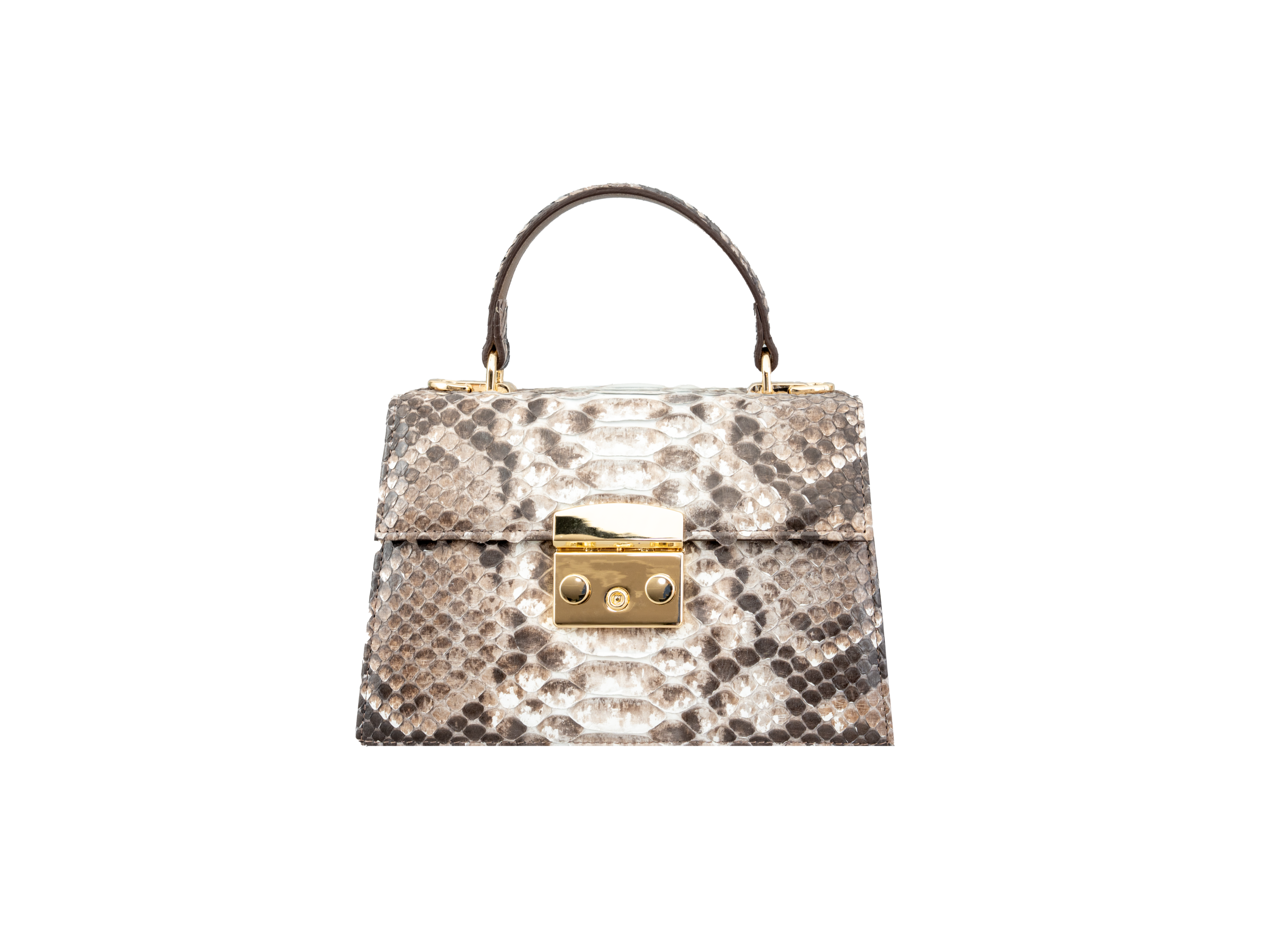 Beige Luxora Python Leather Bag