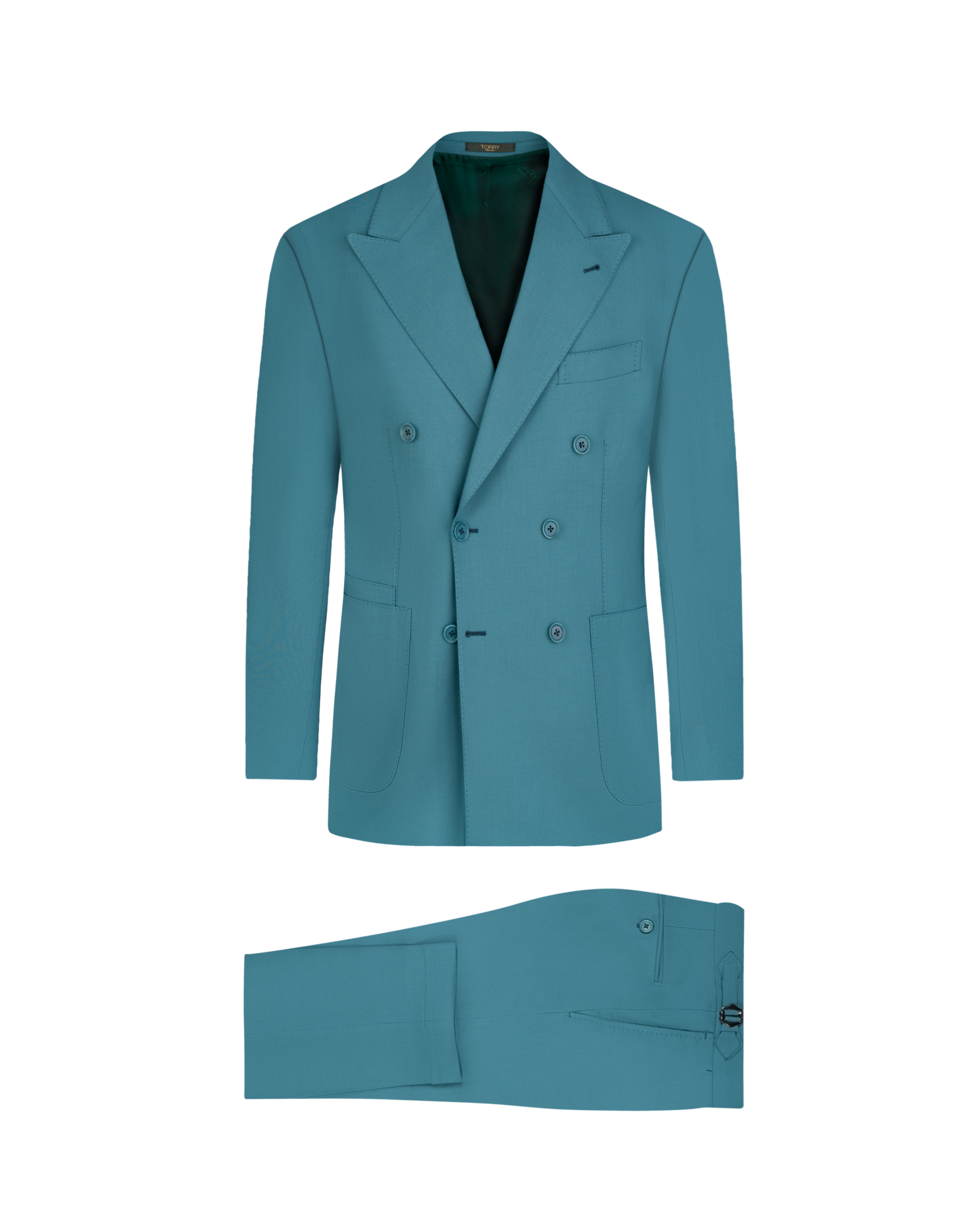Turquoise Double Breasted Suit