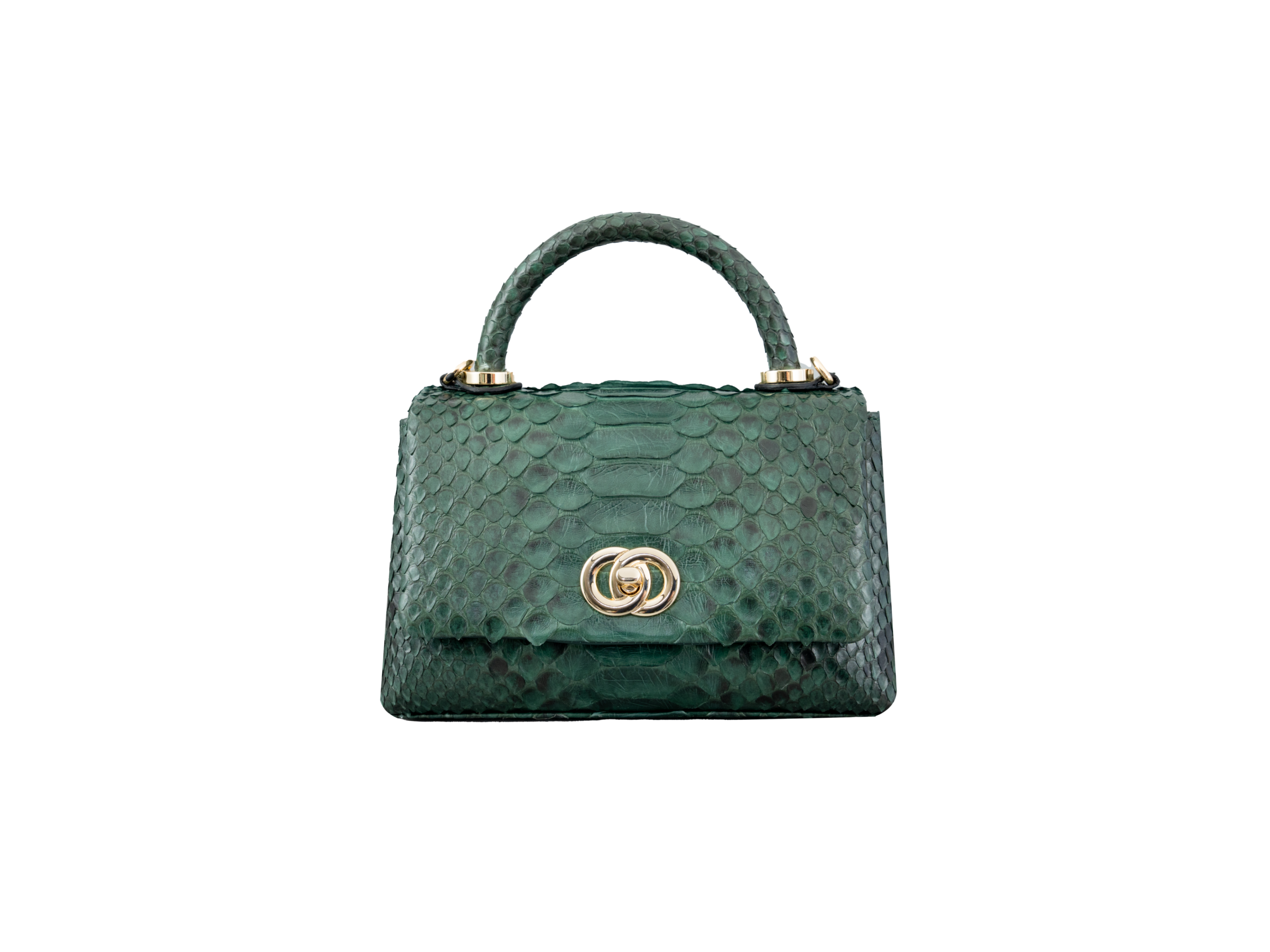 Green Zenith Python Leather Bag