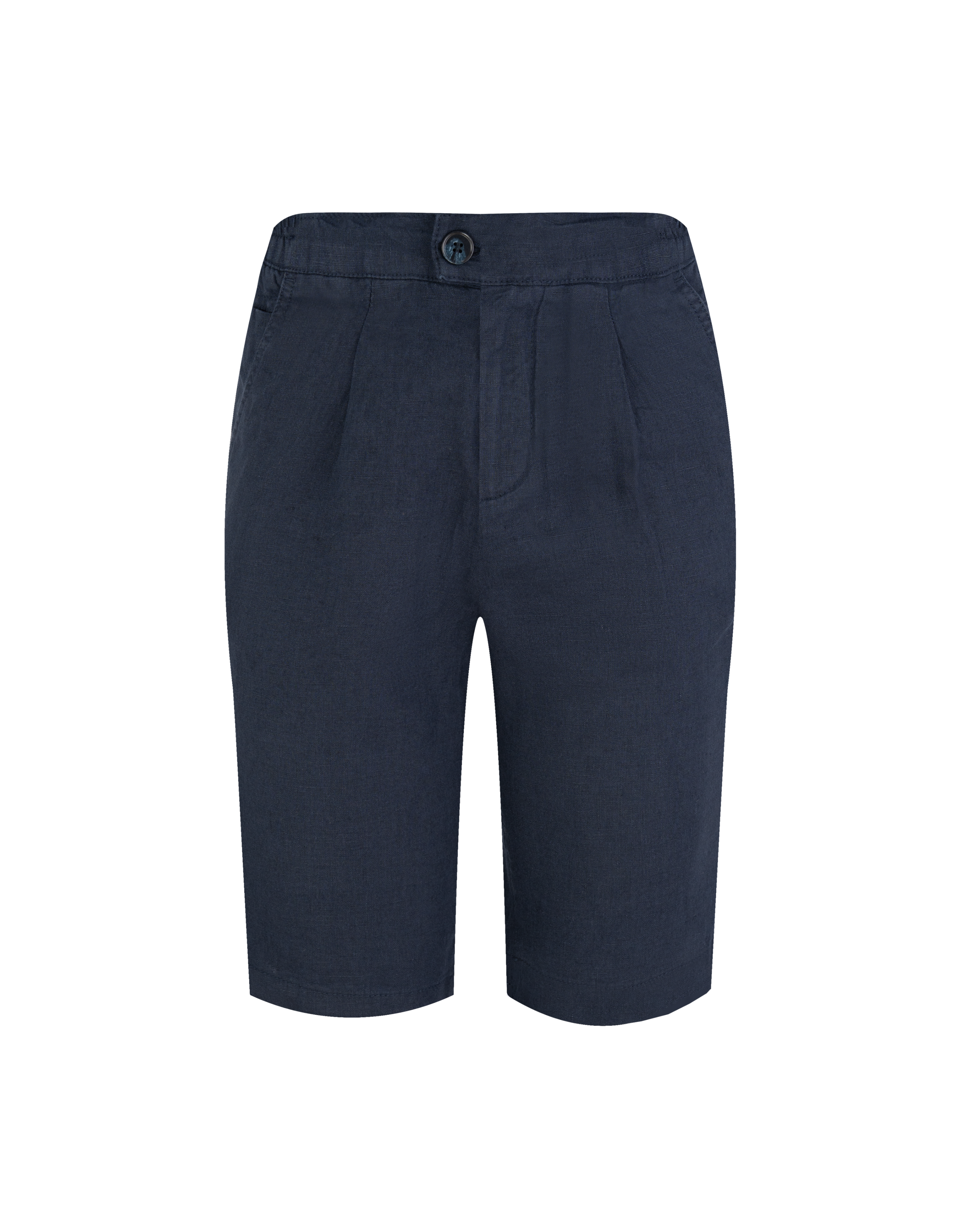 Navy Blue Premium Linen Shorts